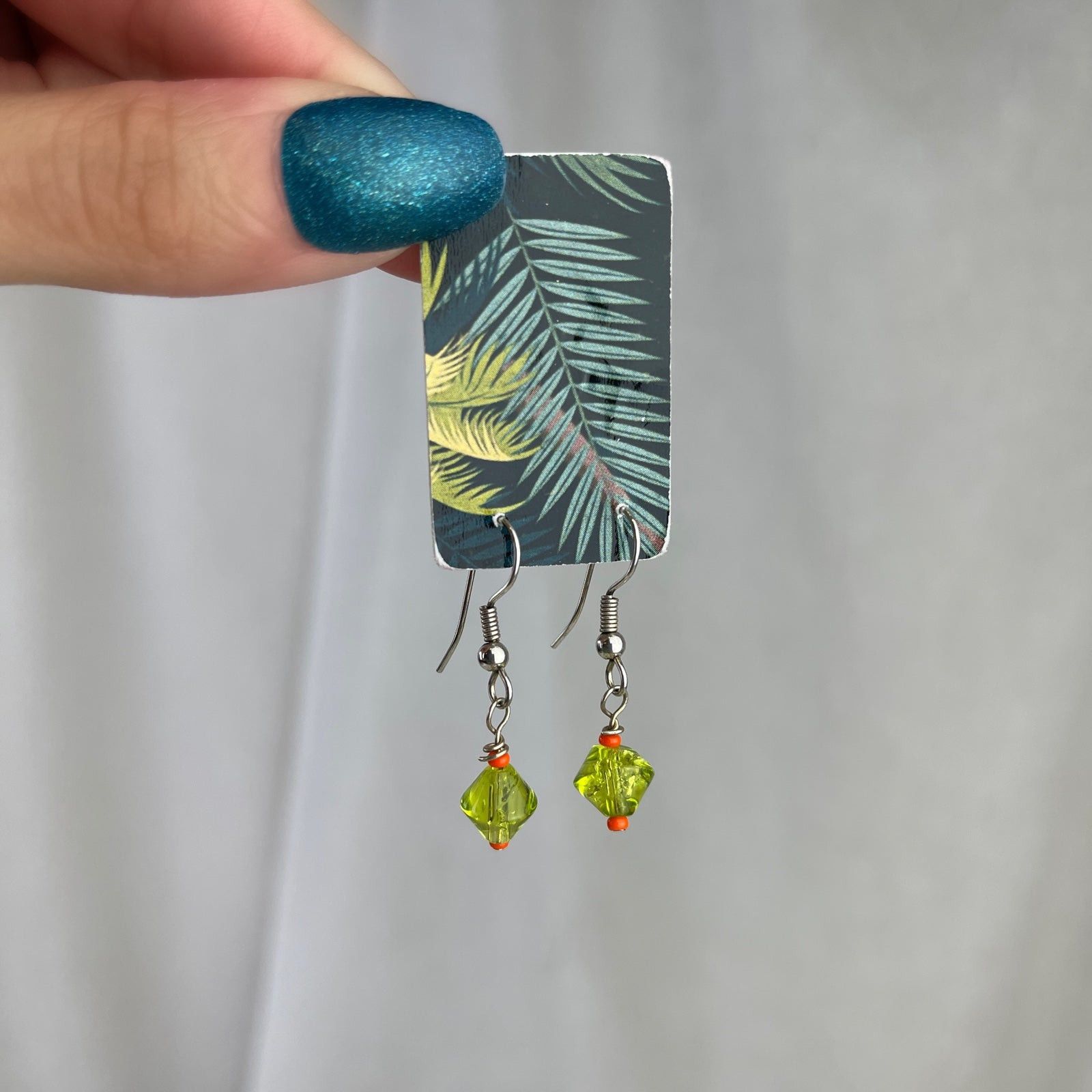 Handmade Handmade Dainty Bead Earrings Green Orange Artsy Jewelry Size ONE SIZE - 10 Thumbnail