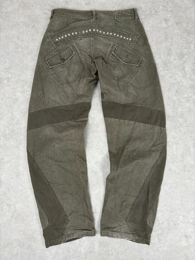 Marithe + Francois Girbaud SS2006 Marithé + François Girbaud Khaki Studded Cargo Jeans Size US 32 / EU 48 - 7 Thumbnail