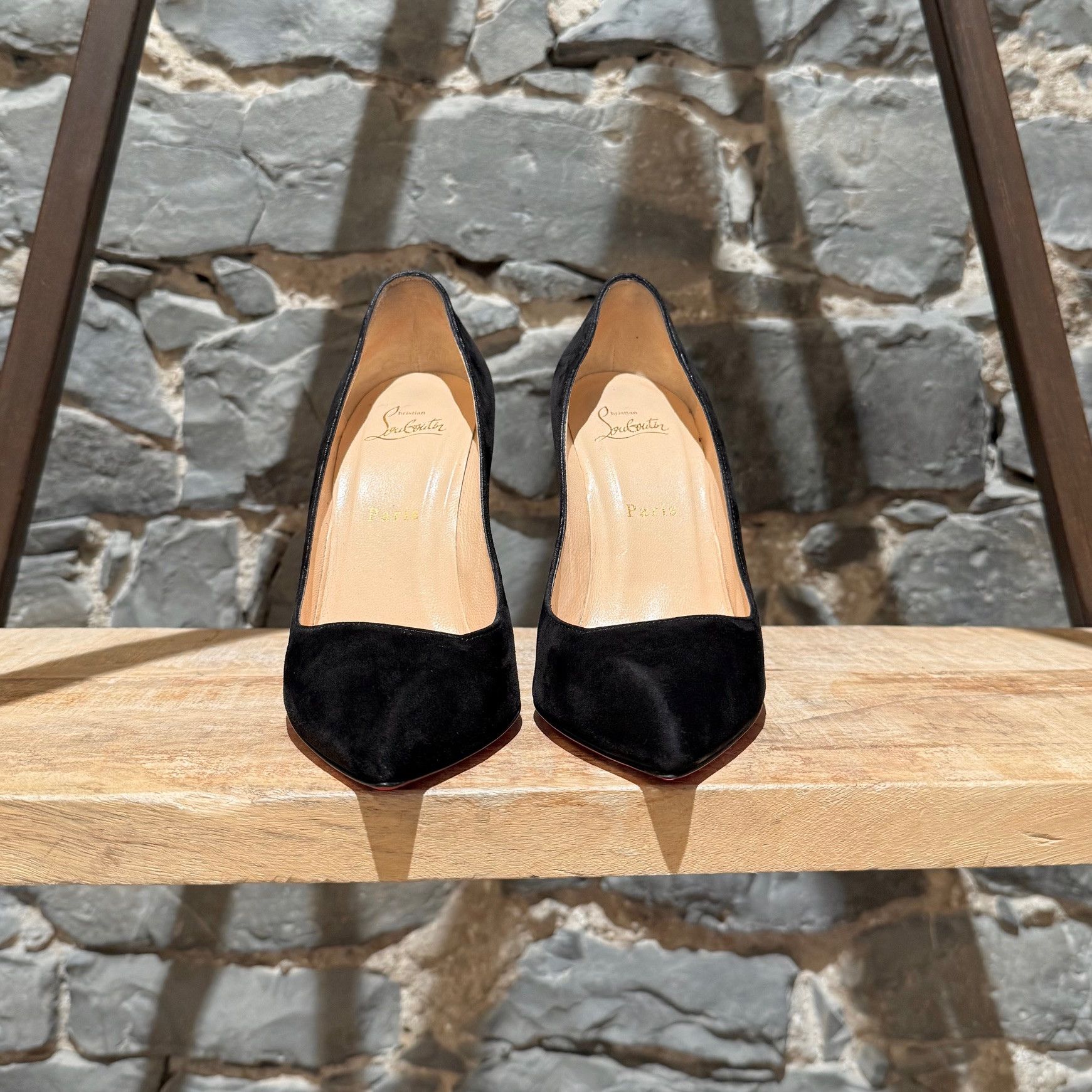 Christian Louboutin Christian Louboutin Black Suede Corneille 100 Pumps Size US 8 / IT 38 - 2 Thumbnail
