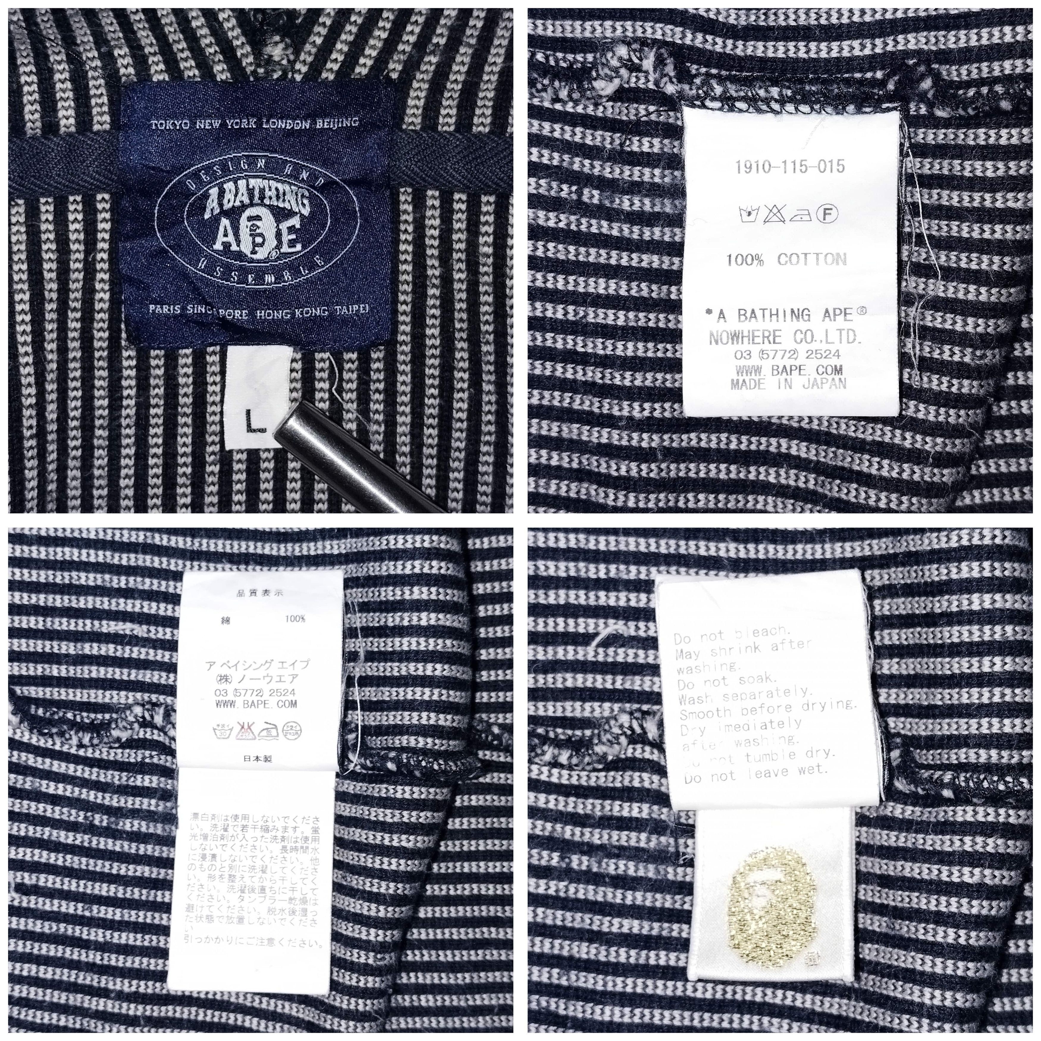 Bape 2012 BAPE Stripe Boa Full Zip Hoodie Size US L / EU 52-54 / 3 - 9 Thumbnail