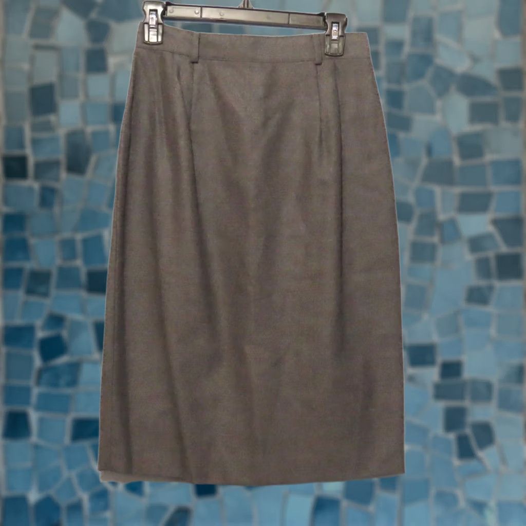 Vintage Hunt Club Skirt 100% Wool Size 8 Pleated Gray Women Long Zipper Dry Clean Only Regular Knit Size 30" / US 8 / IT 44 - 1 Thumbnail