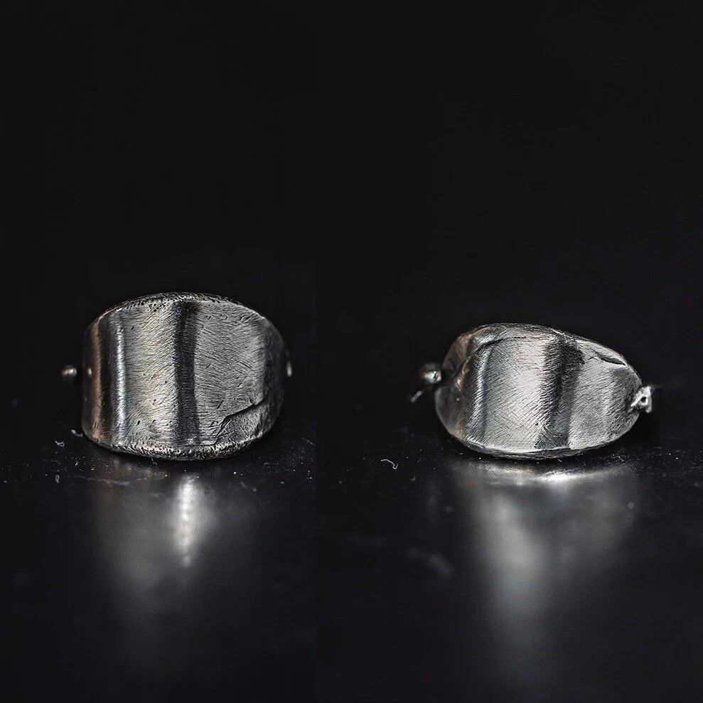 DETAJ Detaj Brushed Silver Antique Ring 14-20mm/12-18mm Size ONE SIZE - 1 Thumbnail