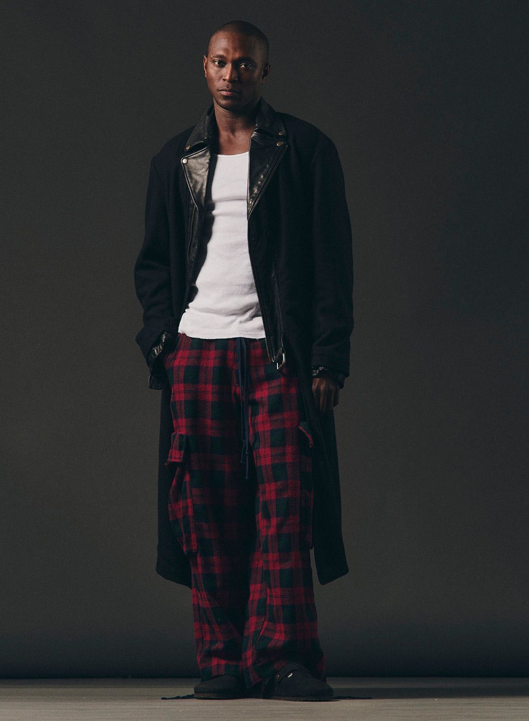 Greg Lauren $2850 Greg Lauren Long Leather / Wool Brando Front Coat Size US S / EU 44-46 / 1 - 7 Thumbnail