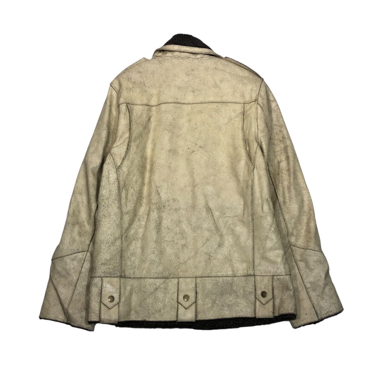 Japanese Brand VINTAGE BIKER COW LEATHER JACKET DOUBLE COLLAR ISSEY MIYAKE Size US M / EU 48-50 / 2 - 2 Thumbnail
