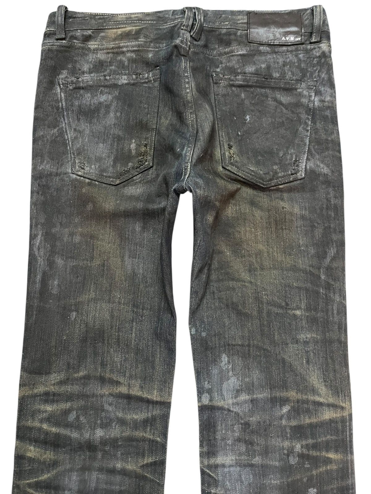 Japanese Brand Vintage A.V.H 1st Mudwash Waxed Hard Cotton Denim Size US 32 / EU 48 - 6 Thumbnail