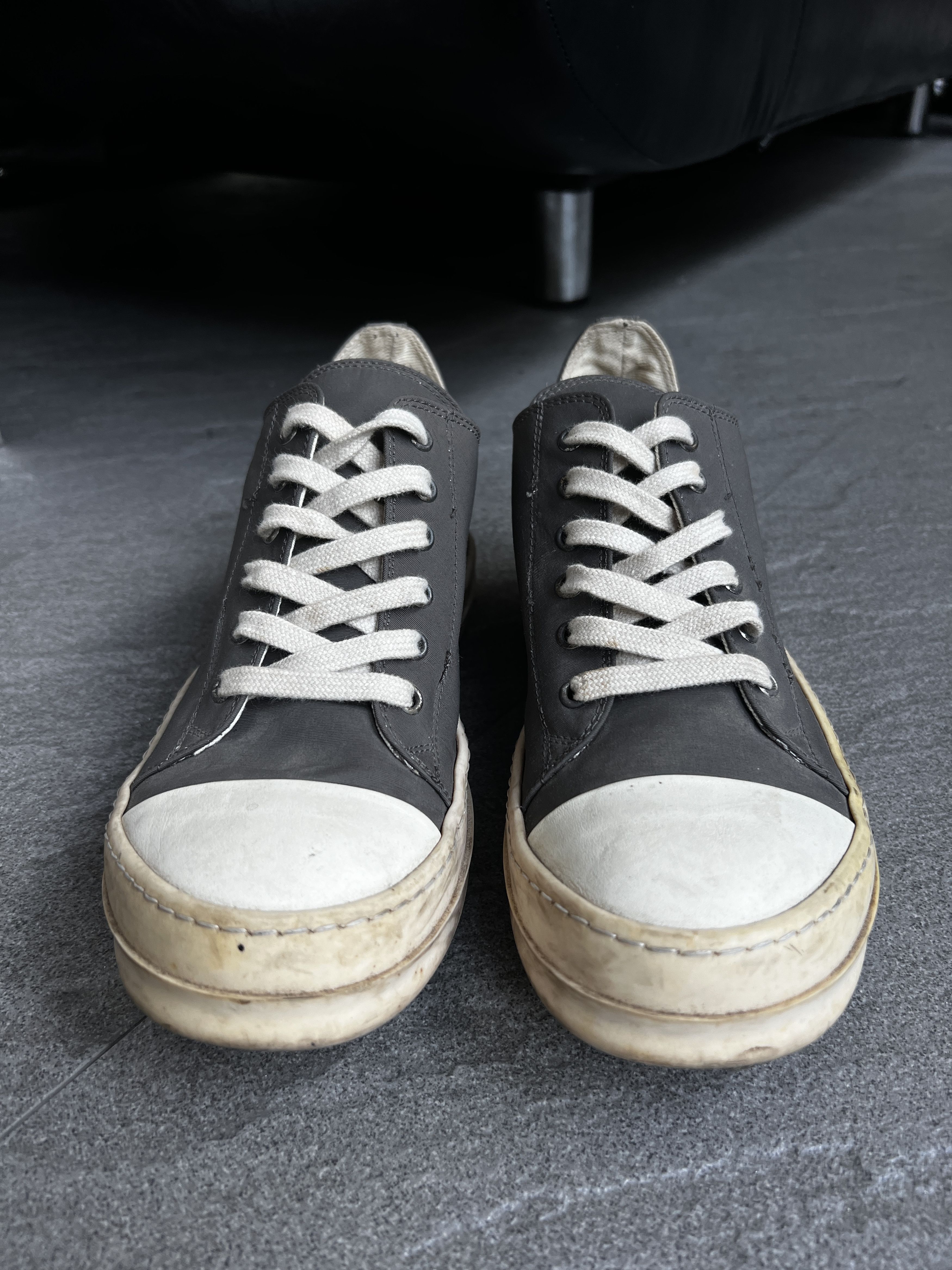 Rick Owens Drkshdw Rick Owens DRKSHDW Ramones Low Grey Canvas EU39.5 Italy Size US 6.5 / EU 39-40 - 3 Thumbnail