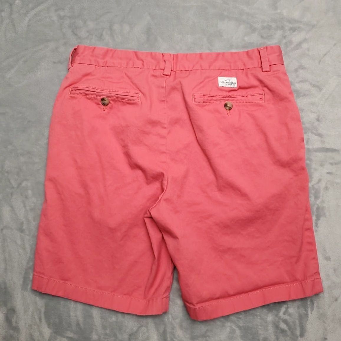 Vineyard Vines Vineyard Vines Shorts Mens 32 Salmon Chino Cotton Blend Casual Outdoor Comfort Pink Solid Front Zip Pocket Mens Size US 32 / EU 48 - 4 Thumbnail
