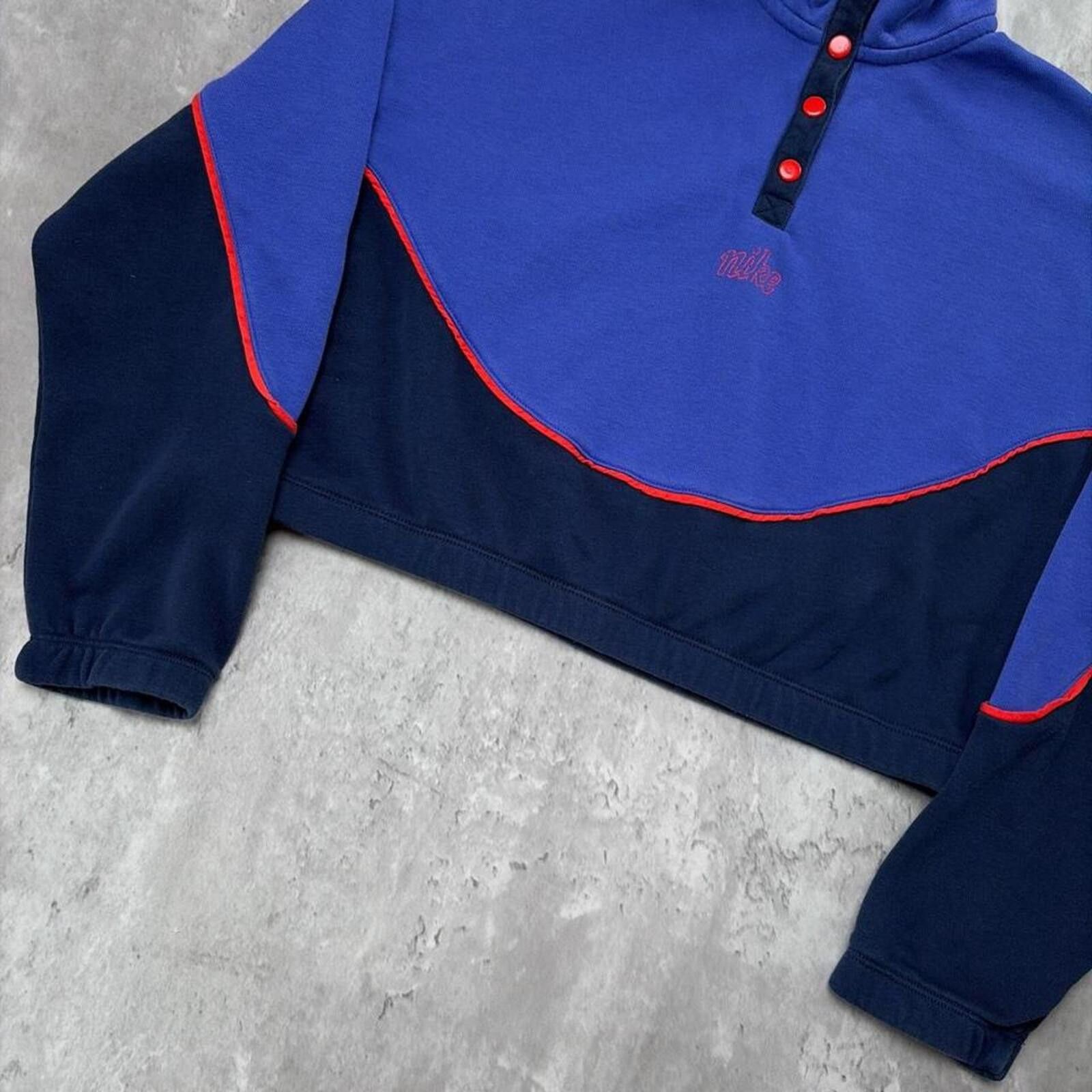 Nike Y2K Purple Nike Snap T Cropped Pullover Sweater Size XL / US 12-14 / IT 48-50 - 3 Thumbnail