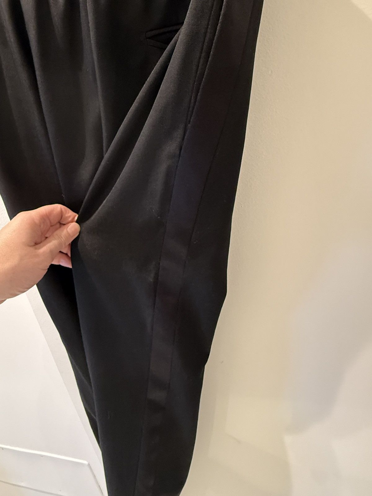 Hermes Hermès - Black Satin Stripe Tuxedo Jogger, size 42 Size US 30 / EU 46 - 2 Thumbnail