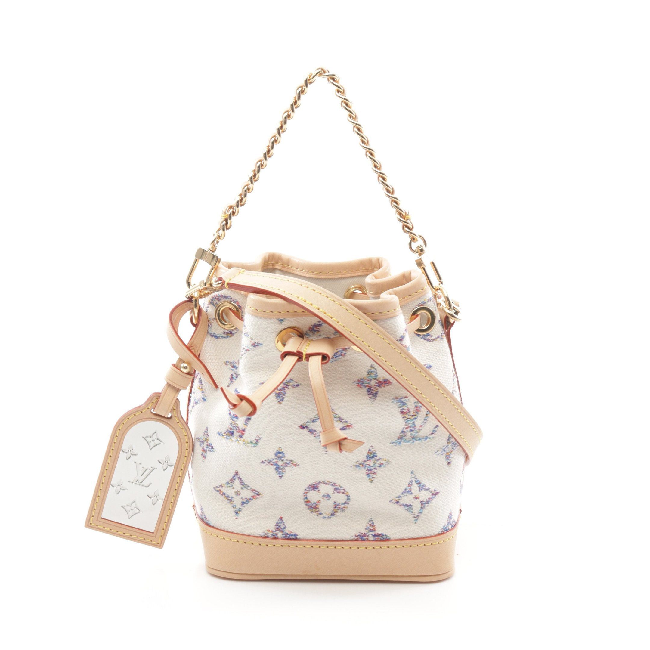 Louis Vuitton Louis Vuitton Nano Noe Monogram Jacquard Chain Handbag Canvas Leather Off White Size ONE SIZE - 1 Thumbnail