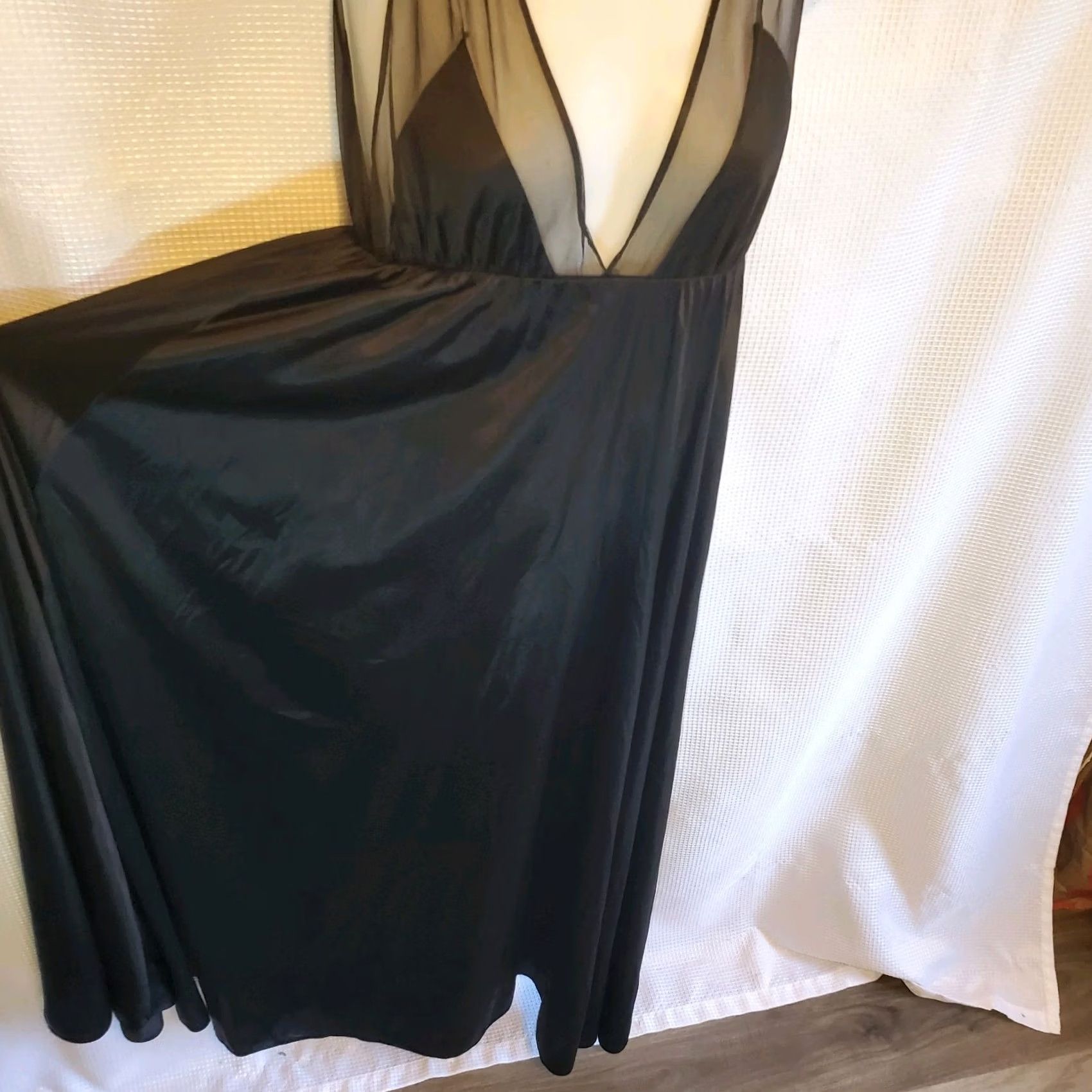 Vintage Vintage Rare Sz Sm Sexy Maxi Black Slip Dress Witchy Whimsy Goth Size S / US 4 / IT 40 - 4 Thumbnail