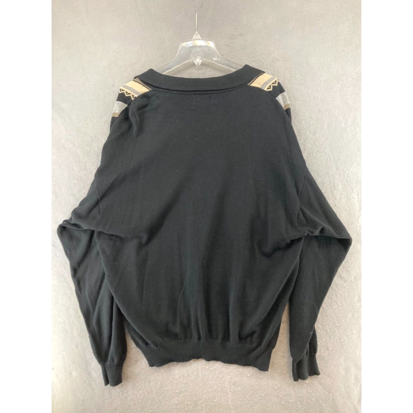 Vintage VINTAGE Greg Norman Mens Sweater XL Black Striped Collared Golf Mens Size US XL / EU 56 / 4 - 7 Thumbnail