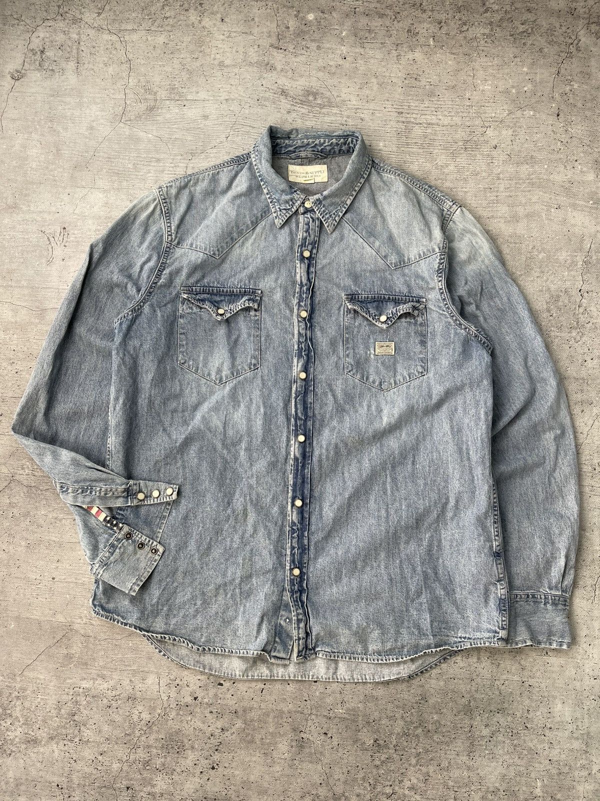 Denim & Supply Ralph Lauren Vintage Denim Supply by Ralph Lauren Distressed Jeans Shirt Size US XL / EU 56 / 4 - 1 Thumbnail