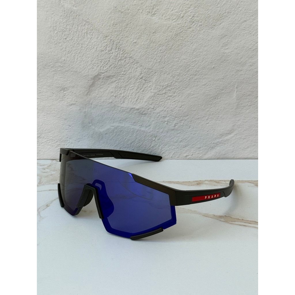 Prada NEW Prada Sport PS04WS Sunglasses in Black Blue Mirror $480 Size ONE SIZE - 3 Thumbnail