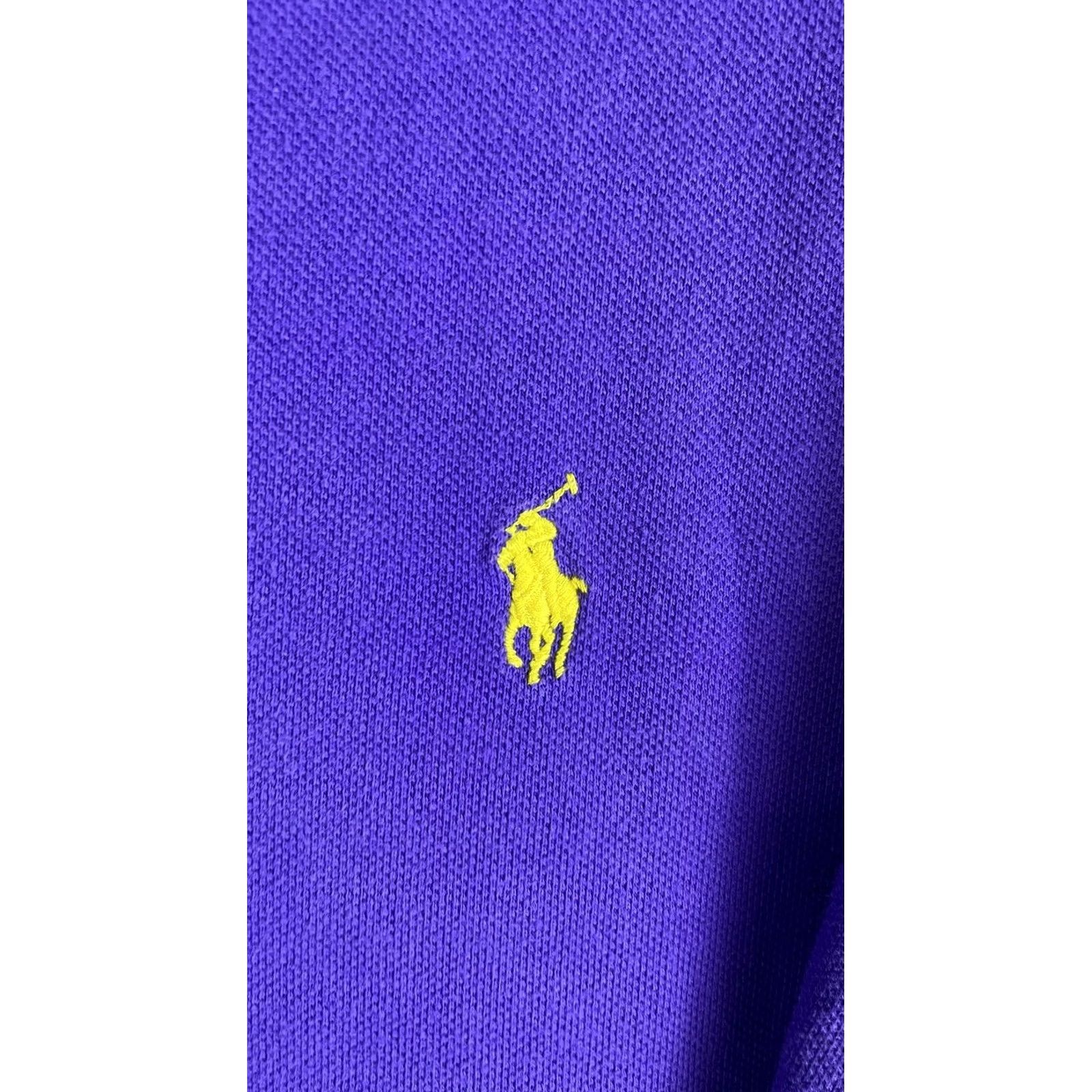 Polo Ralph Lauren Polo Ralph Lauren Polo Shirt Mens 2XL Purple Solid Pony Logo Short Sleeve Casual Shirt Regular Fit Men's Purple Polo Shirt Size US XXL / EU 58 / 5 - 2 Thumbnail