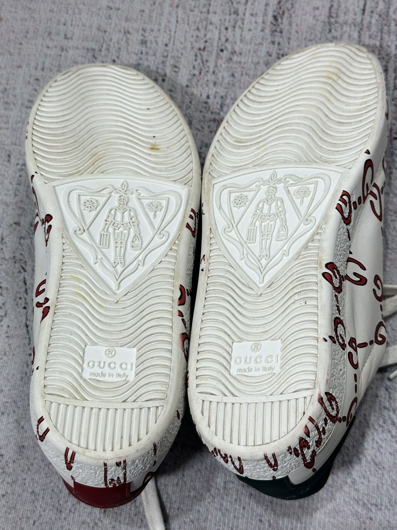 Gucci Gucci Ace Ghost Sneakers GG Monogram White Leather Logo Size US 7.5 / IT 37.5 - 8 Thumbnail
