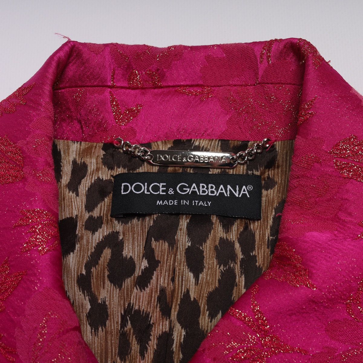 Dolce & Gabbana Dolce Gabbana Tuxedo Jacquard Blazer Silk Pink Jacket Flower Size XS / US 0-2 / IT 36-38 - 8 Thumbnail