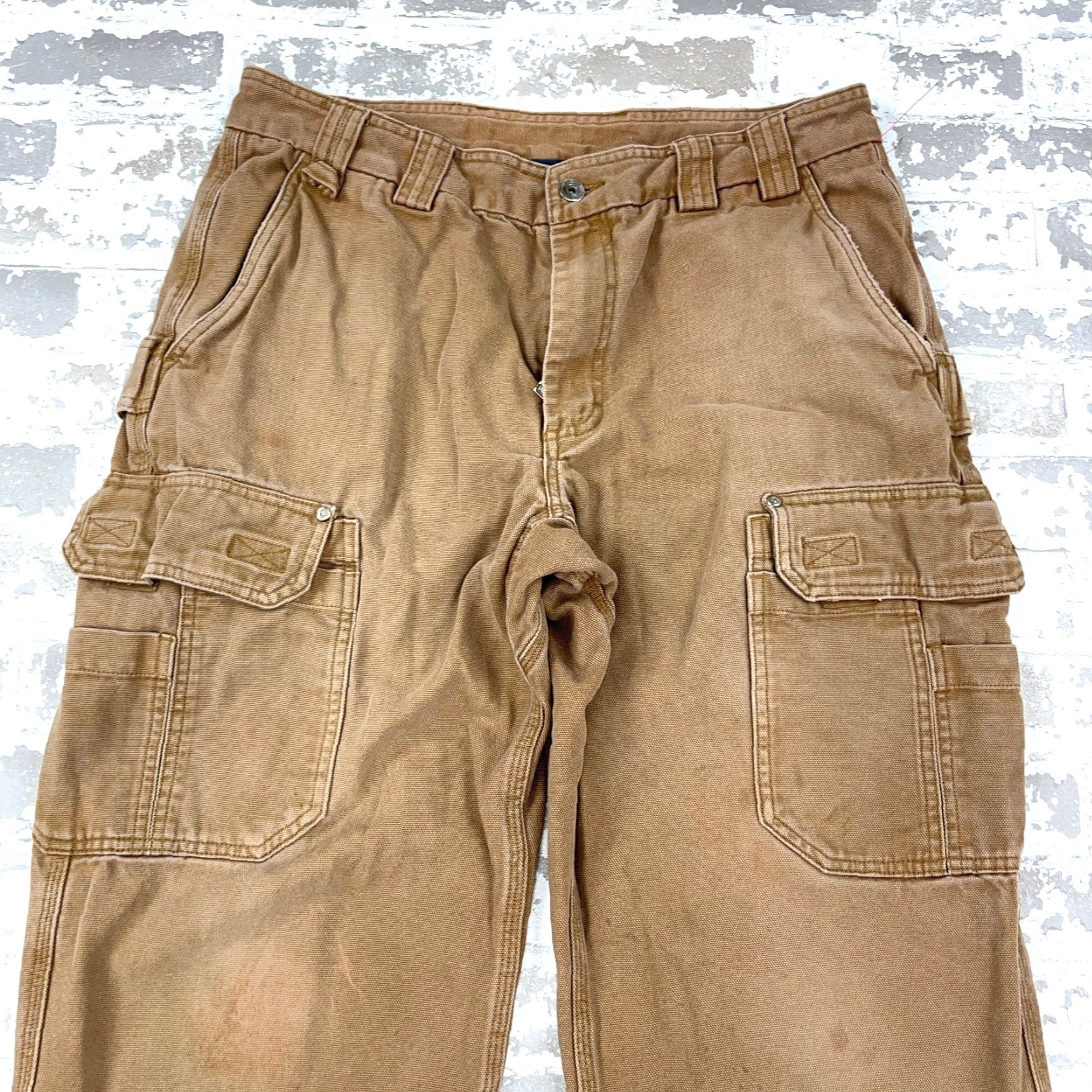 CO Duluth Cargo Pants Men 36x34 Brown Duck Canvas Baggy Y2K Distressed Trading Co Pants Mens Brown Canvas Cargo Pants 90s Hippie Grunge Retro Vintage? Size US 32 / EU 48 - 4 Thumbnail
