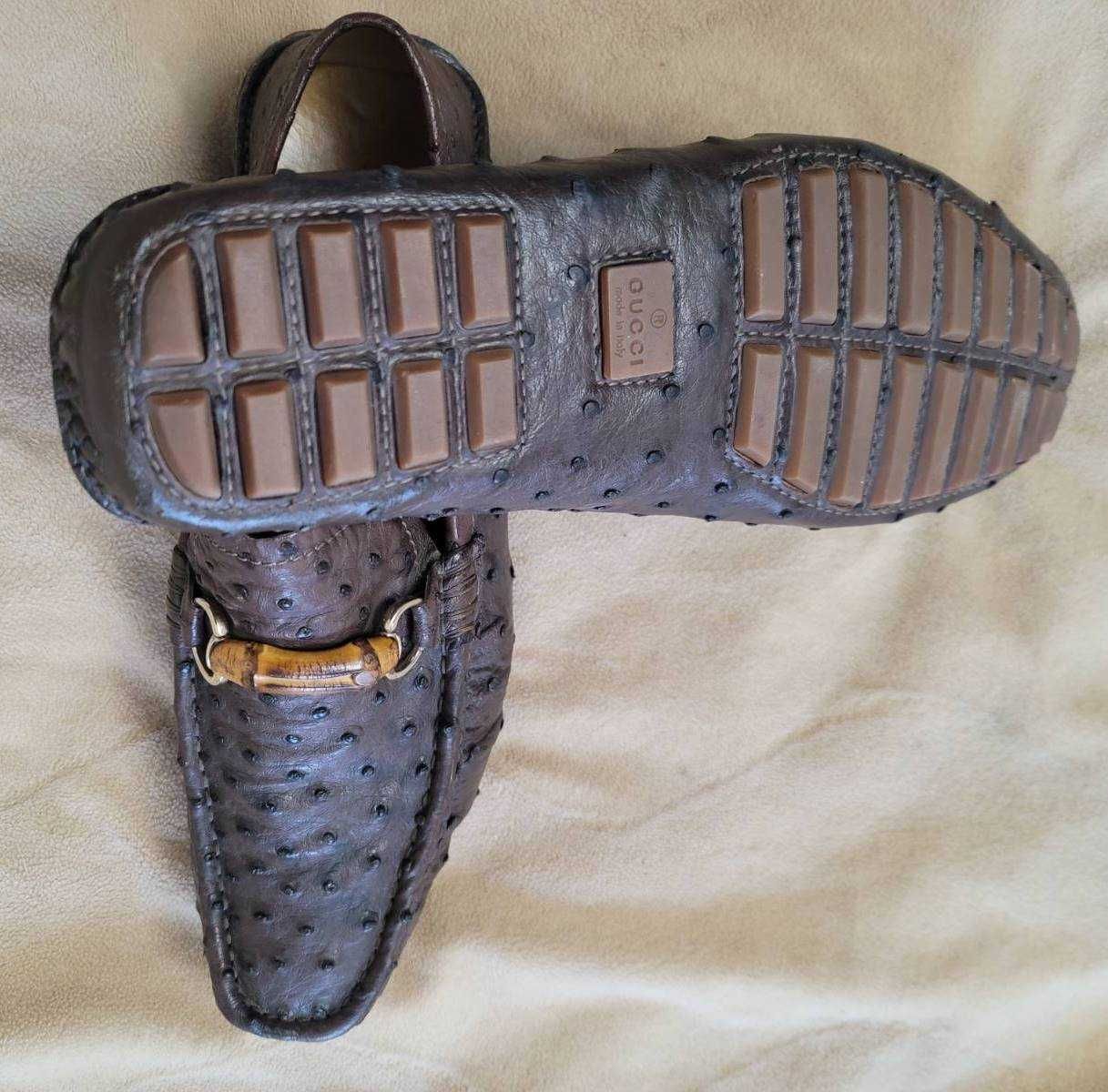 Gucci Gucci Ostrich Leather Loafers Shoes Size US 10 / EU 43 - 6 Thumbnail