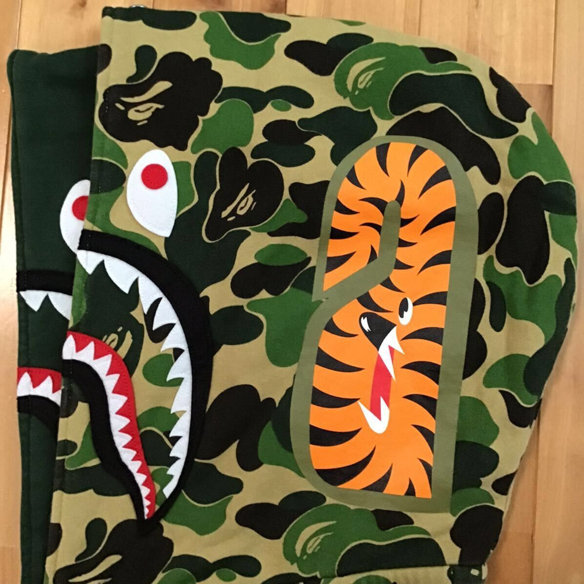 Bape BAPE Double Shark full zip hoodie ABC camo green APE Size US XL / EU 56 / 4 - 5 Thumbnail