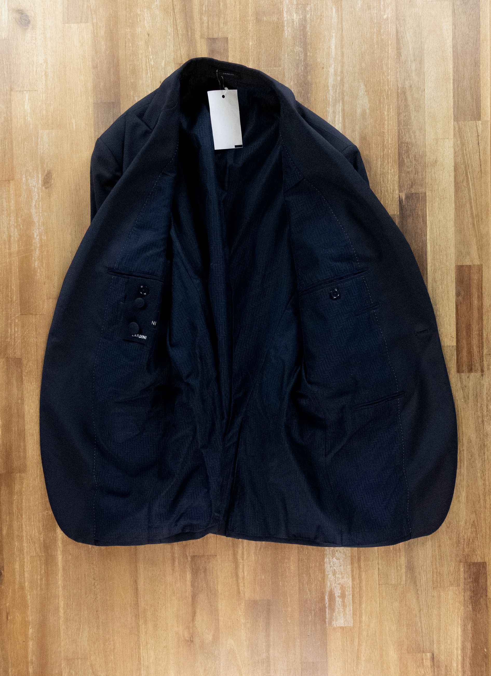 Lardini LARDINI navy blue wool silk 3 piece tuxedo suit Size 42R Size 42R - 8 Thumbnail