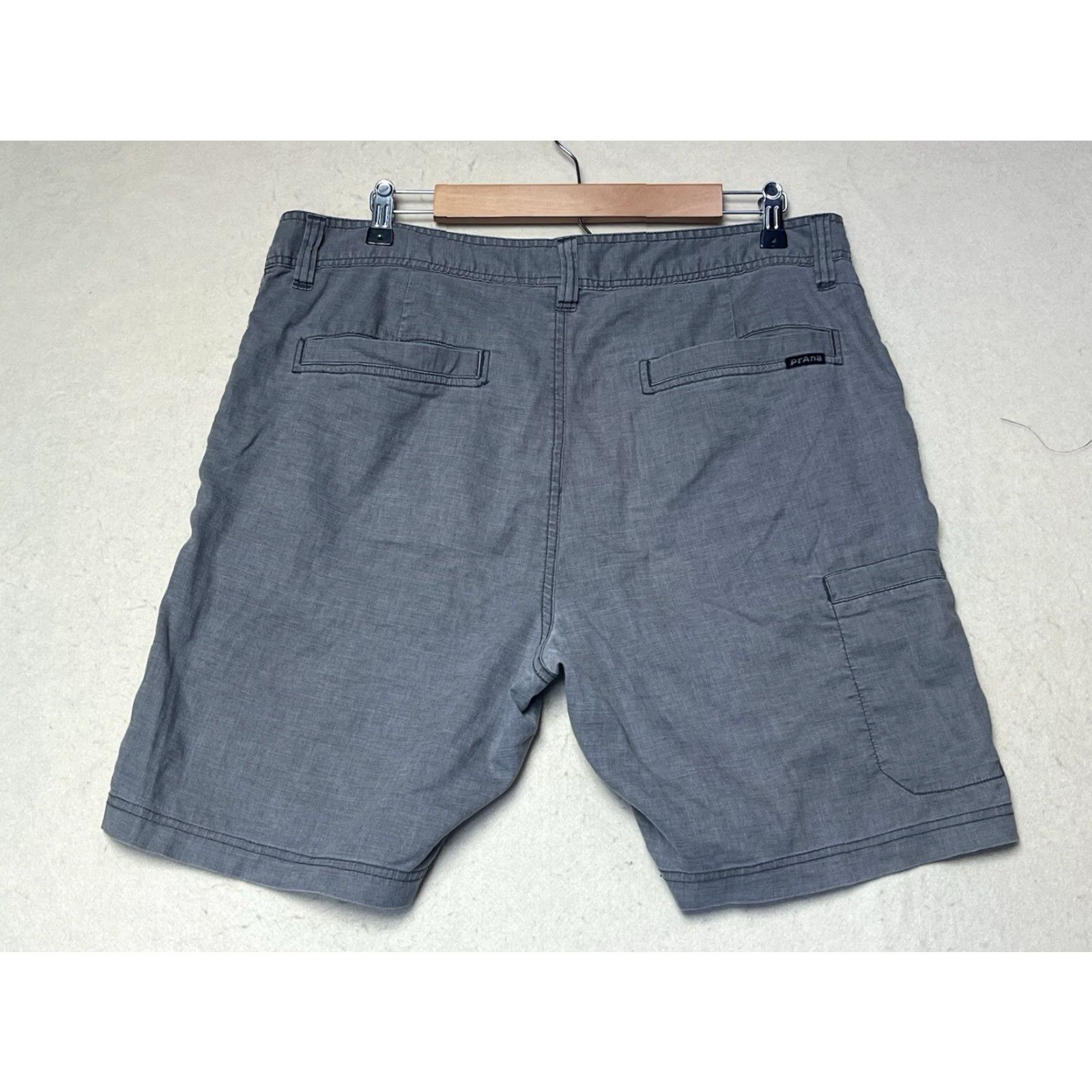 Prana Prana Men Shorts 35x8 Gray Lightweight Chino Breathable Pockets Logo Preppy Flexible Regular Cotton Blend Microfiber Casual Outdoor Hiking Size US 35 - 3 Thumbnail