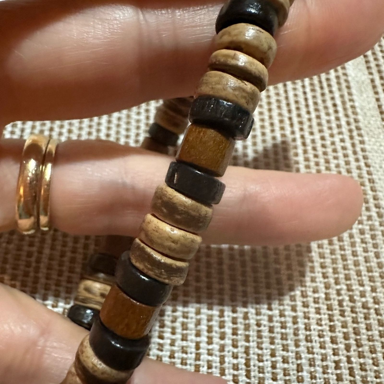 Other Boho Bohemian Wood Beaded Mens Bracelet Size ONE SIZE - 4 Thumbnail