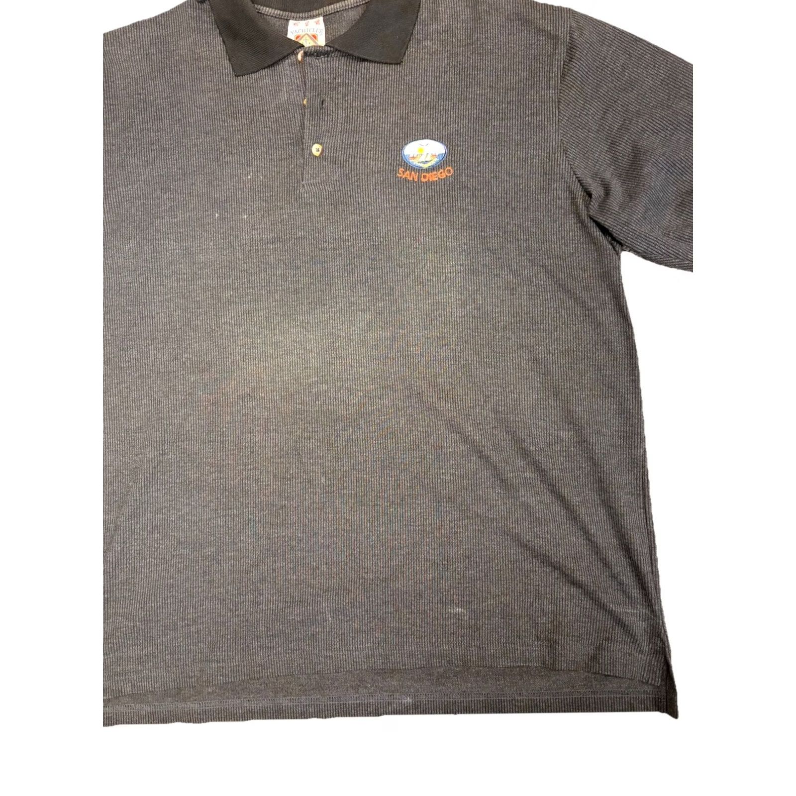 Vintage VINTAGE San Diego Yacht Club Embroidered Polo Charcoal Grey Shirt XL Men Regular Cotton Logo Short Sleeve Crew Neck 80s 90s Preppy Retro Size US XL / EU 56 / 4 - 5 Thumbnail