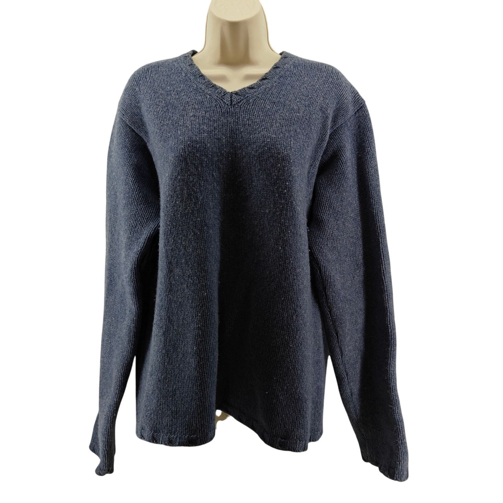 Gap Vintage Gap Lambswool Sweater Pullover V Neck Blue Large Size L / US 10 / IT 46 - 1 Thumbnail