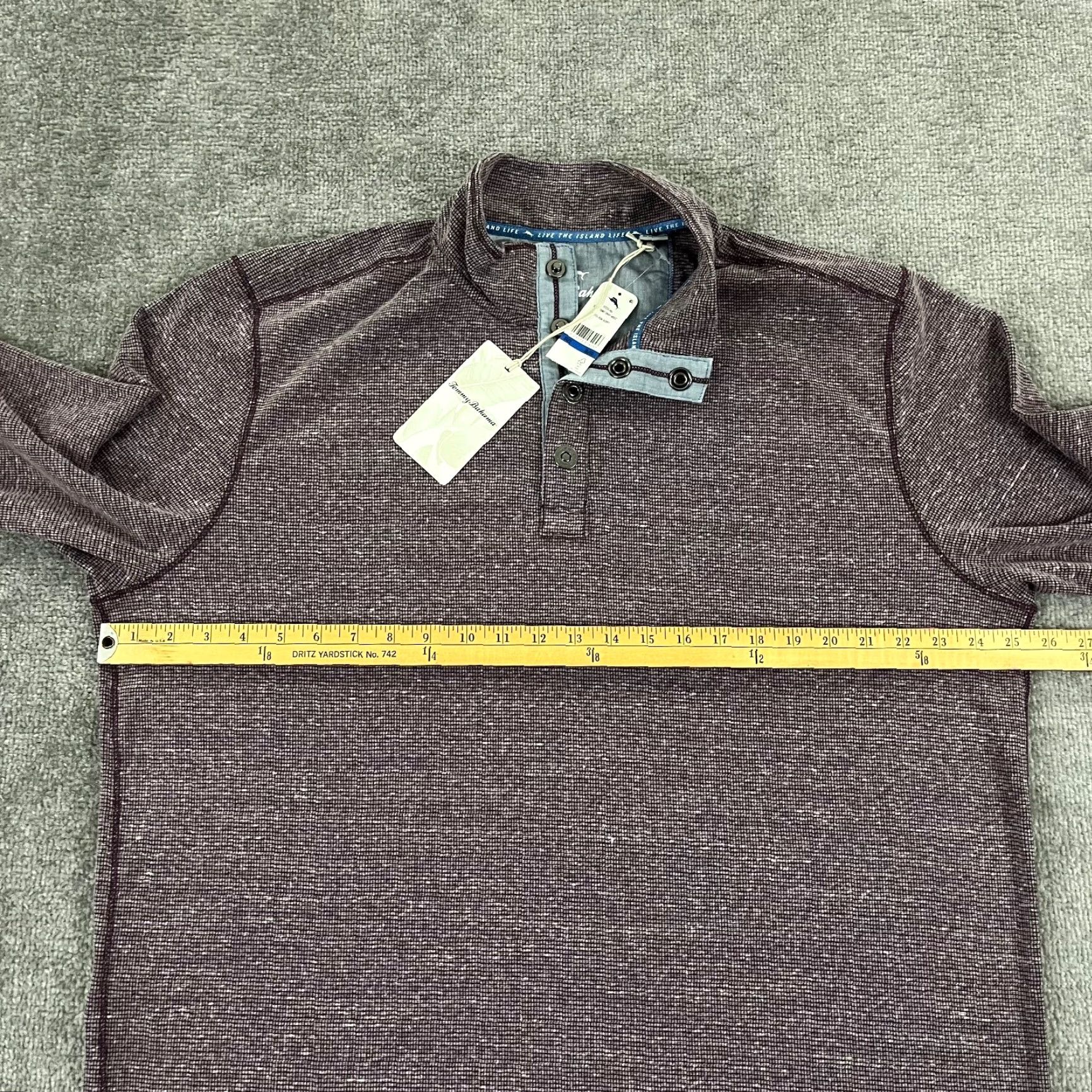 Tommy Bahama TOMMY BAHAMA Pullover Men Extra Large Salt Point Snap Mock Sweater Rum Berry NEW Size US XL / EU 56 / 4 - 5 Thumbnail