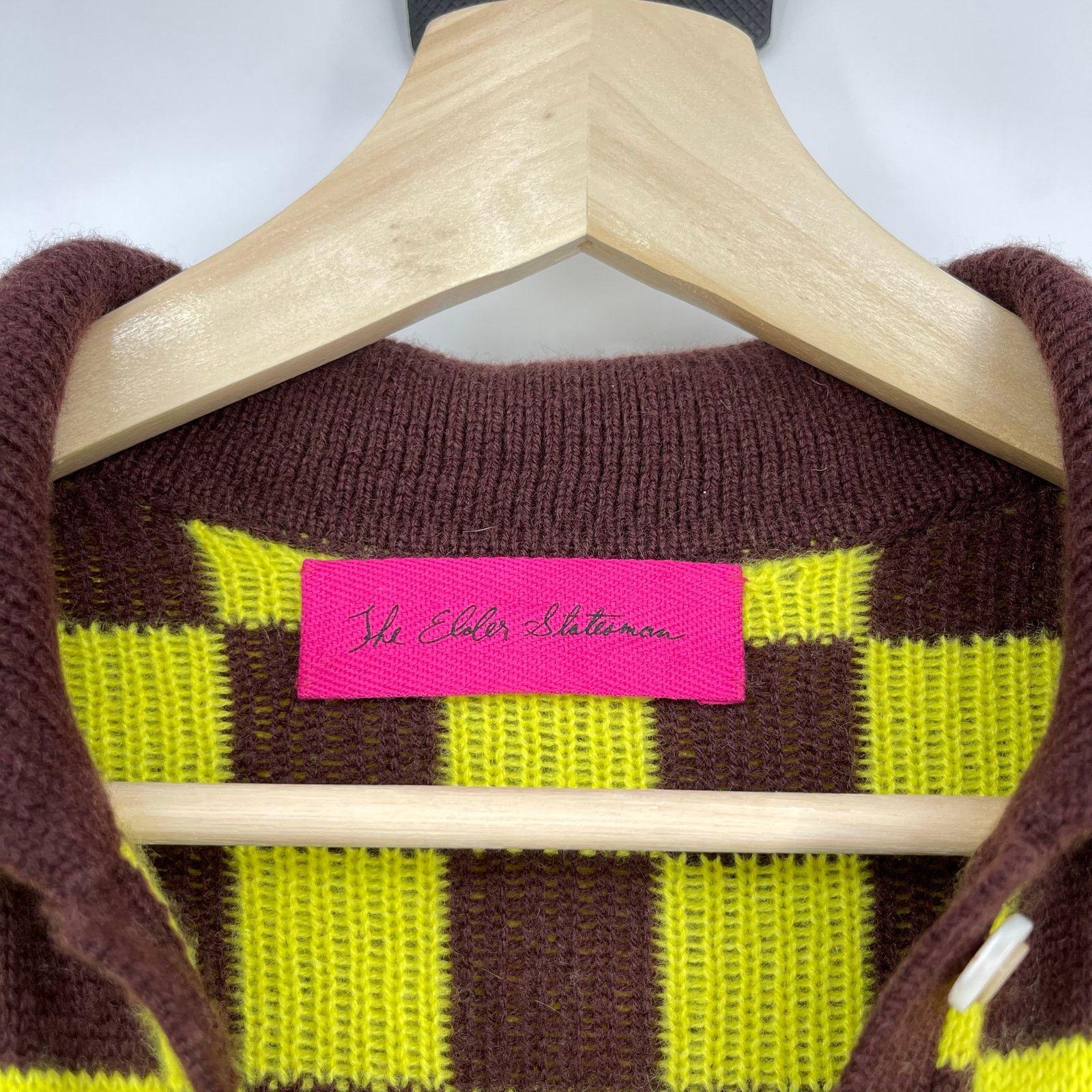 The Elder Statesman The Elder Statesman | Red & Yellow Checkered Cashmere Cardi Size S / US 4 / IT 40 - 6 Thumbnail