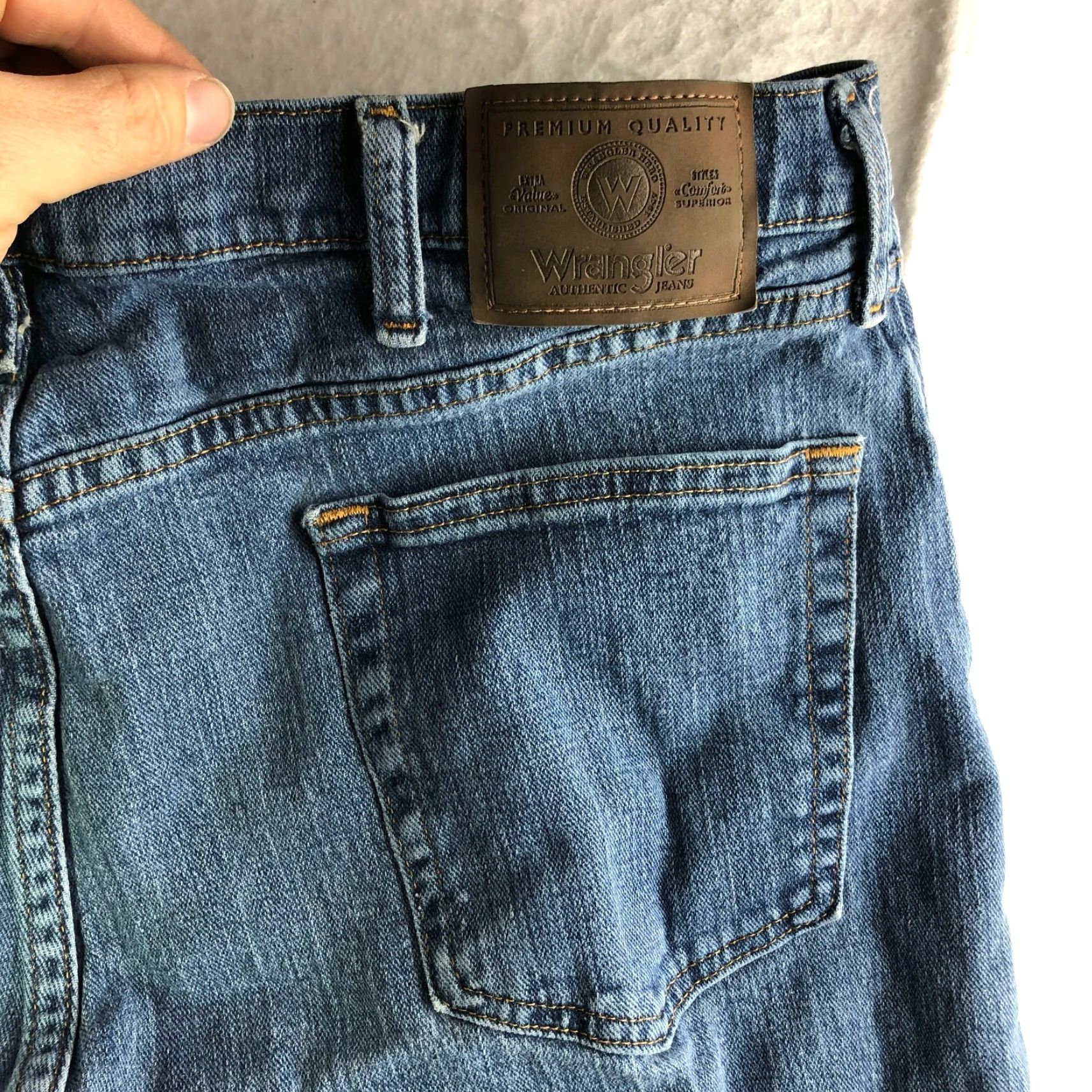 Wrangler Wrangler Jeans Regular Fit Mens 38x29 Mid Rise Straight Leg Denim Blue Jeans Size US 38 / EU 54 - 6 Thumbnail