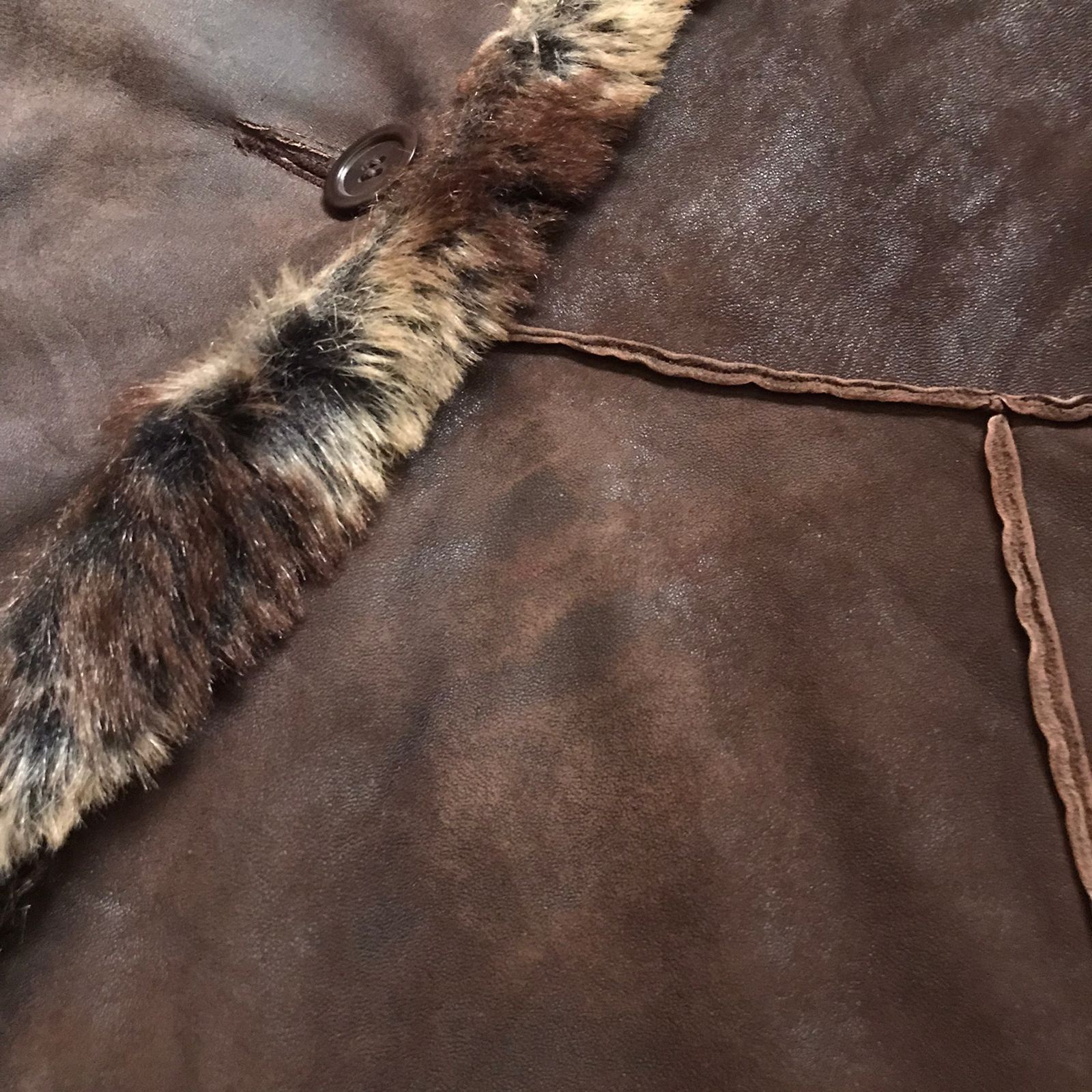ARMA VINTAGE Afghan Coat LEATHER Faux Fur Shaggy Penny Lane ARMA Size L / US 10 / IT 46 - 8 Thumbnail