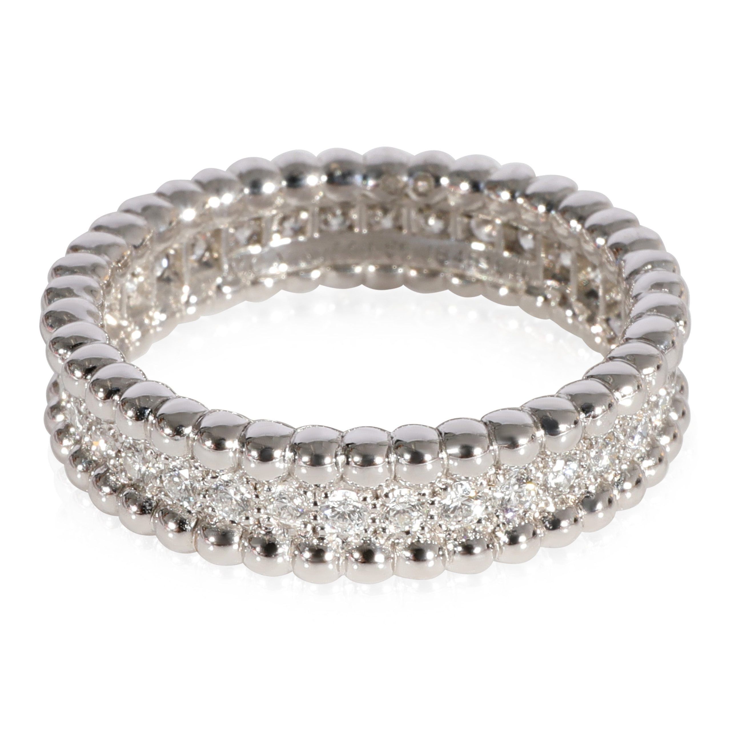 Van Cleef Arpels Perlee Diamond Ring in 18k White Gold CTW