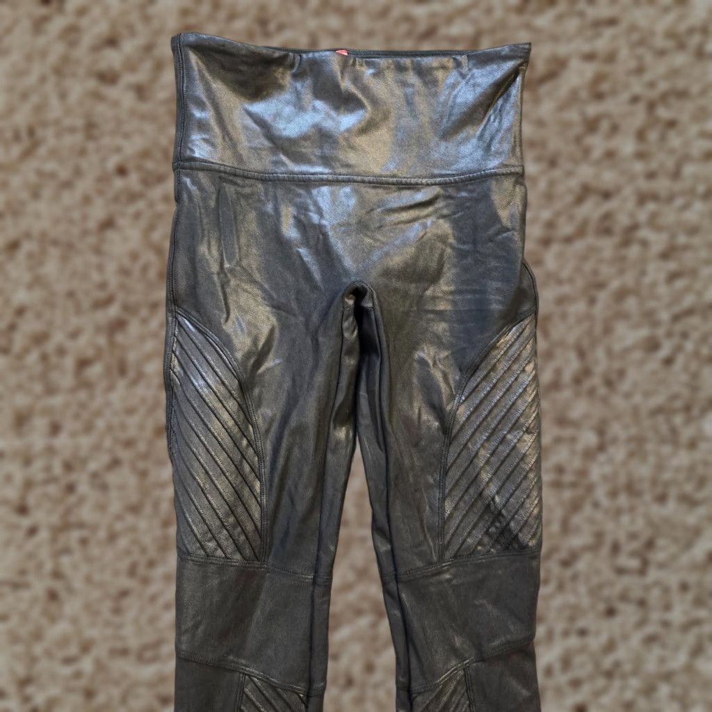 Spanx Spanx Pants Womens Medium Black Moto Vegan Leather Stretch Casual Capsule Basic Size 32" / US 10 / IT 46 - 1 Thumbnail