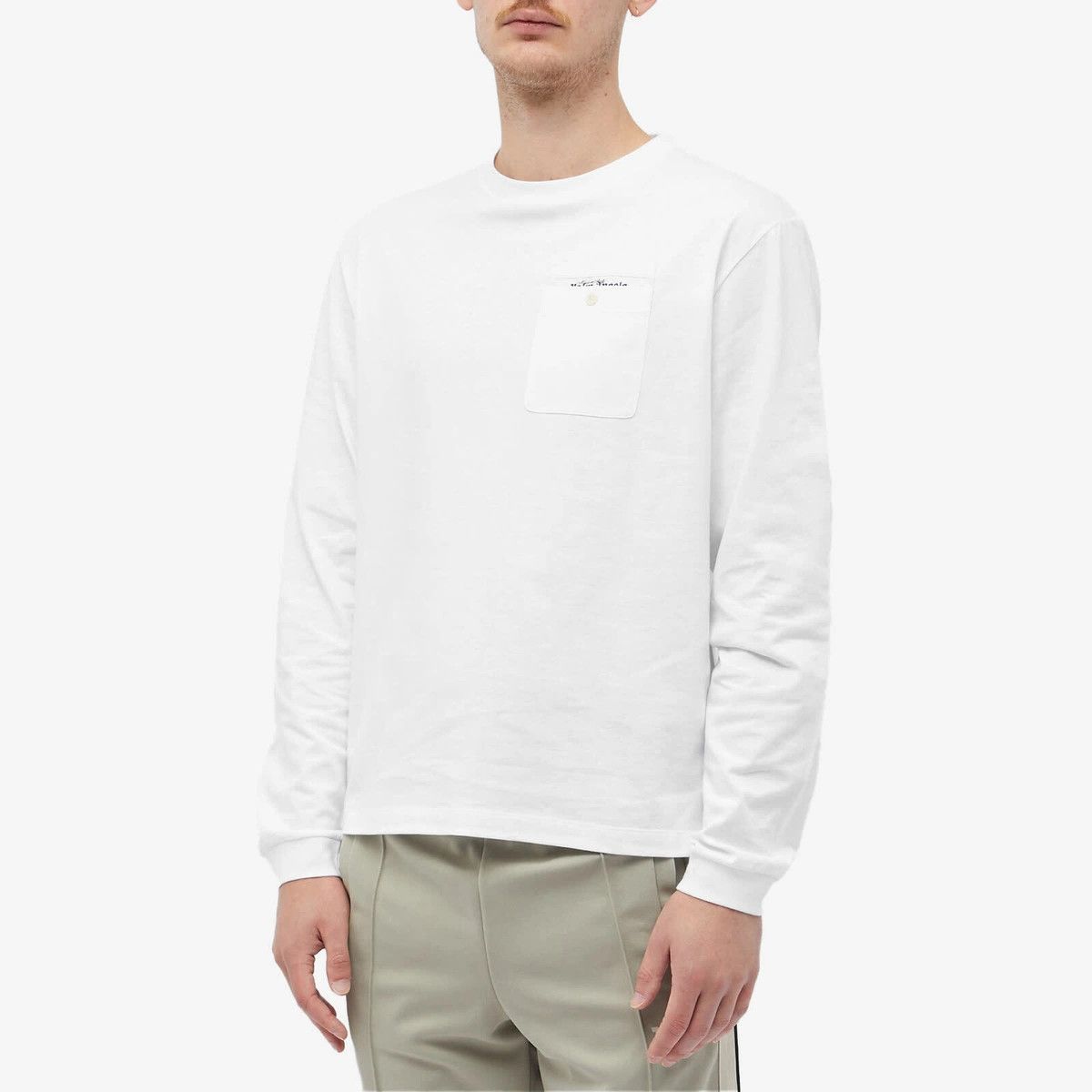 Palm Angels o1y0325 Logo Crewneck T-Shirt in White Size US L / EU 52-54 / 3 - 3 Thumbnail