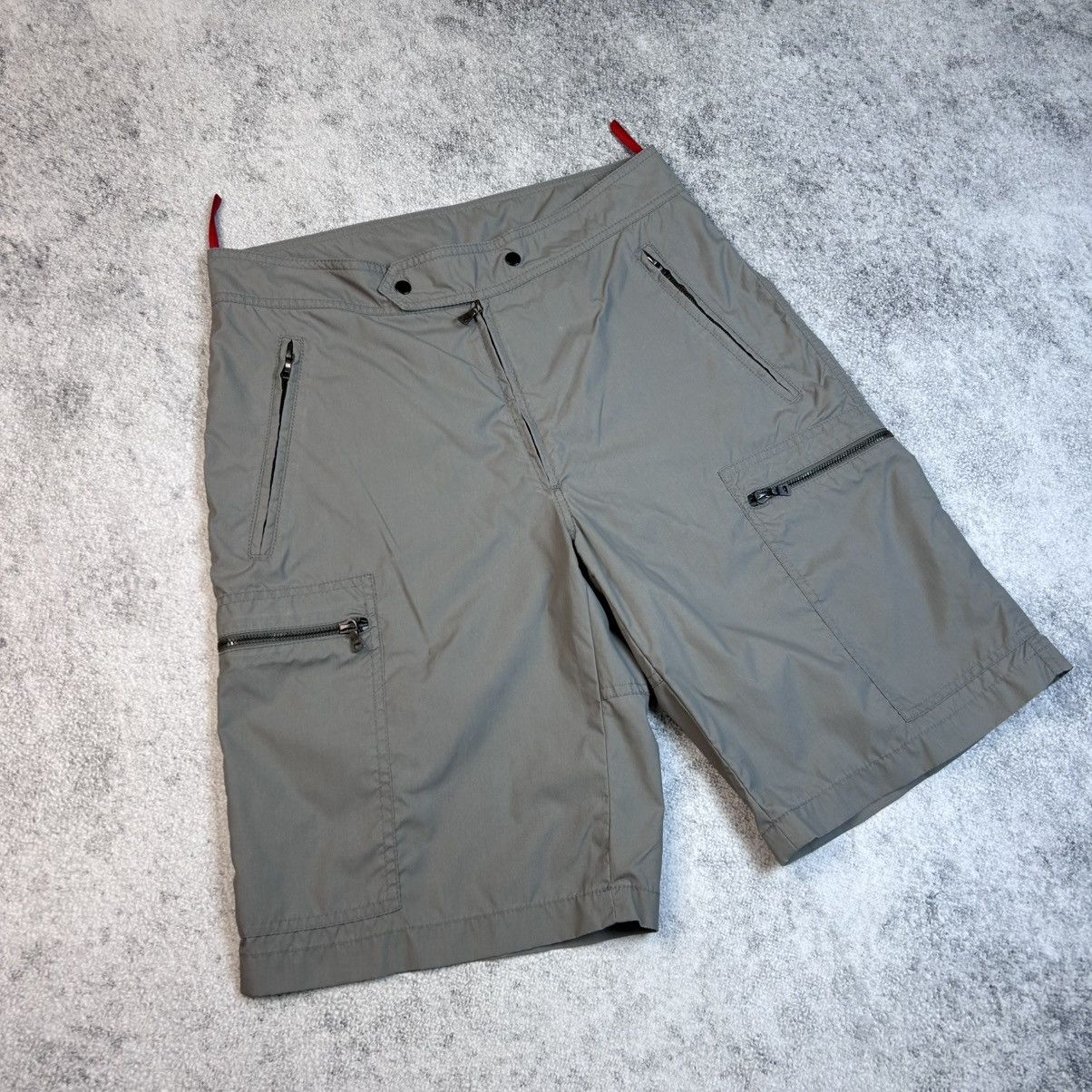 Prada Prada Vintage Nylon Cargo Zip Pockets Gray Tab Shorts Size US 30 / EU 46 - 2 Thumbnail