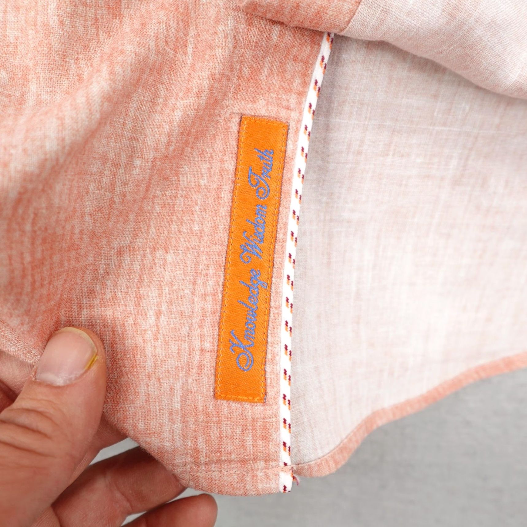 Robert Graham Robert Graham Shirt Mens Large Salmon Pink Linen Blend Tailored Fit Button Up Size US L / EU 52-54 / 3 - 4 Thumbnail