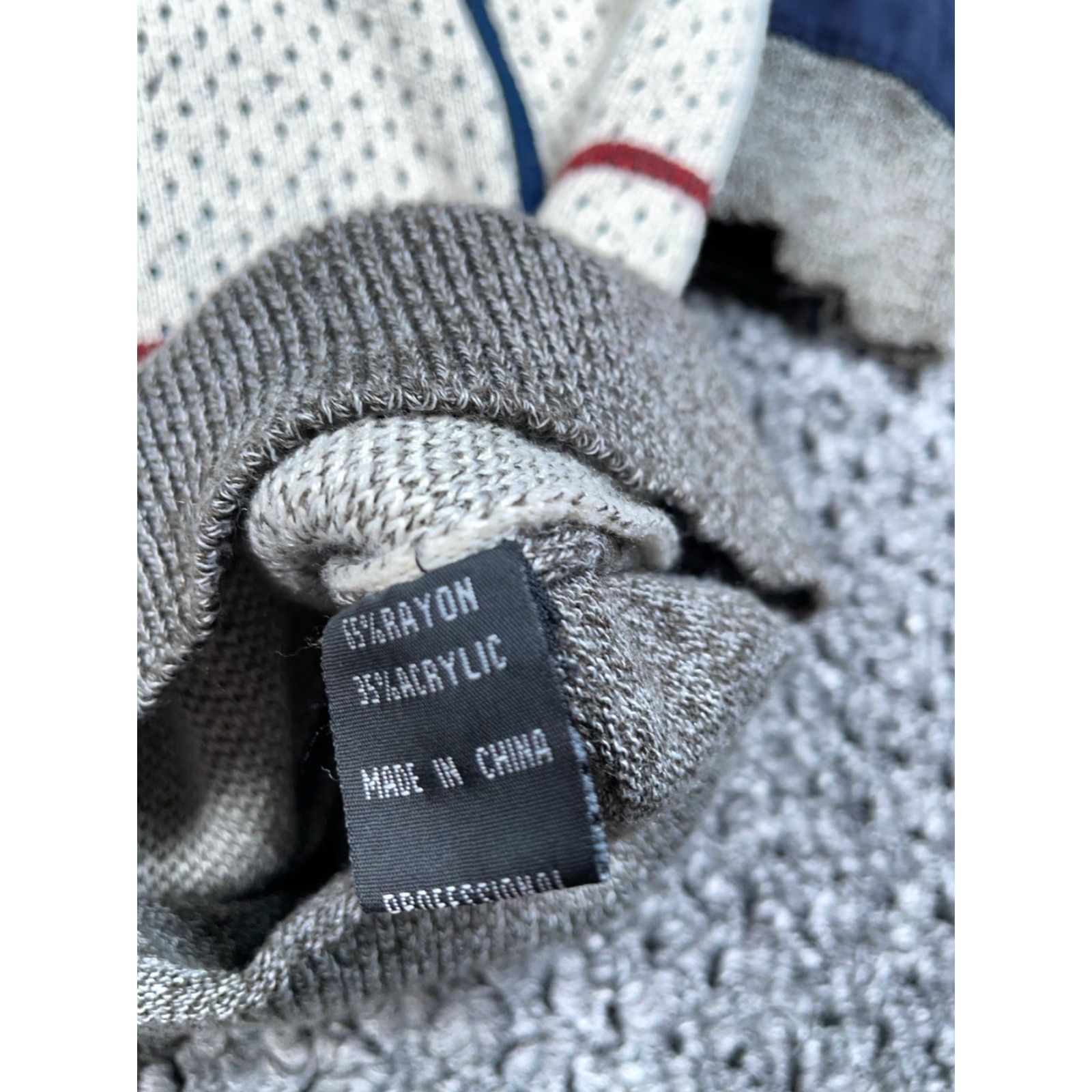 Vintage Montique Distressed Check Pattern Sweater 1/4-Zip Adult XL Gray Acrylic Rayon Knit Mens Size US XL / EU 56 / 4 - 4 Thumbnail