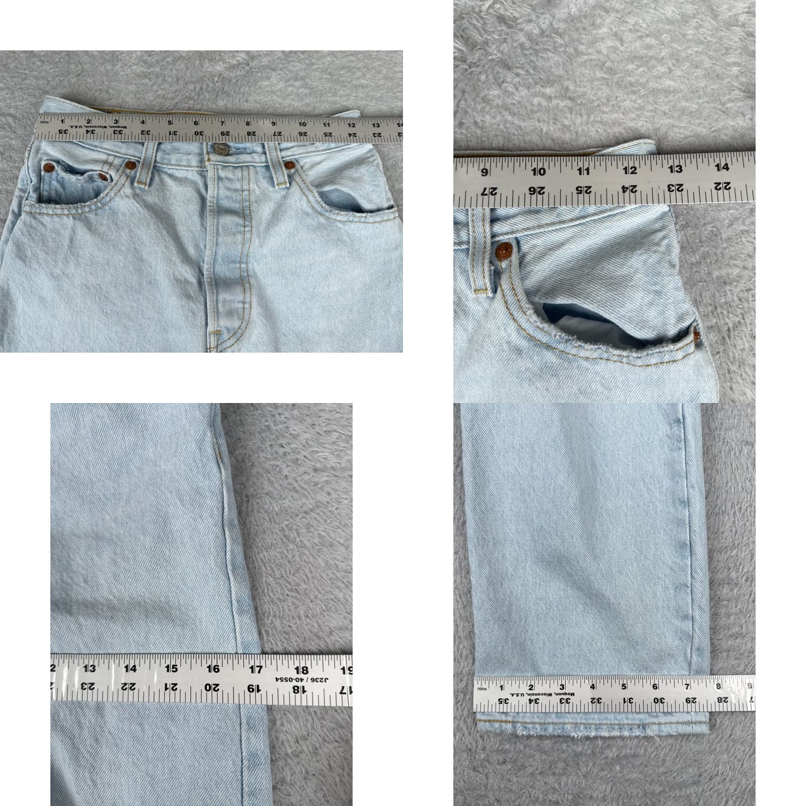 Levi's Levis Premium Pants Women 25 Blue Denim Jeans Big E Ribcage Straight Ankle 25x26 Size 42" / US 20 - 9 Thumbnail