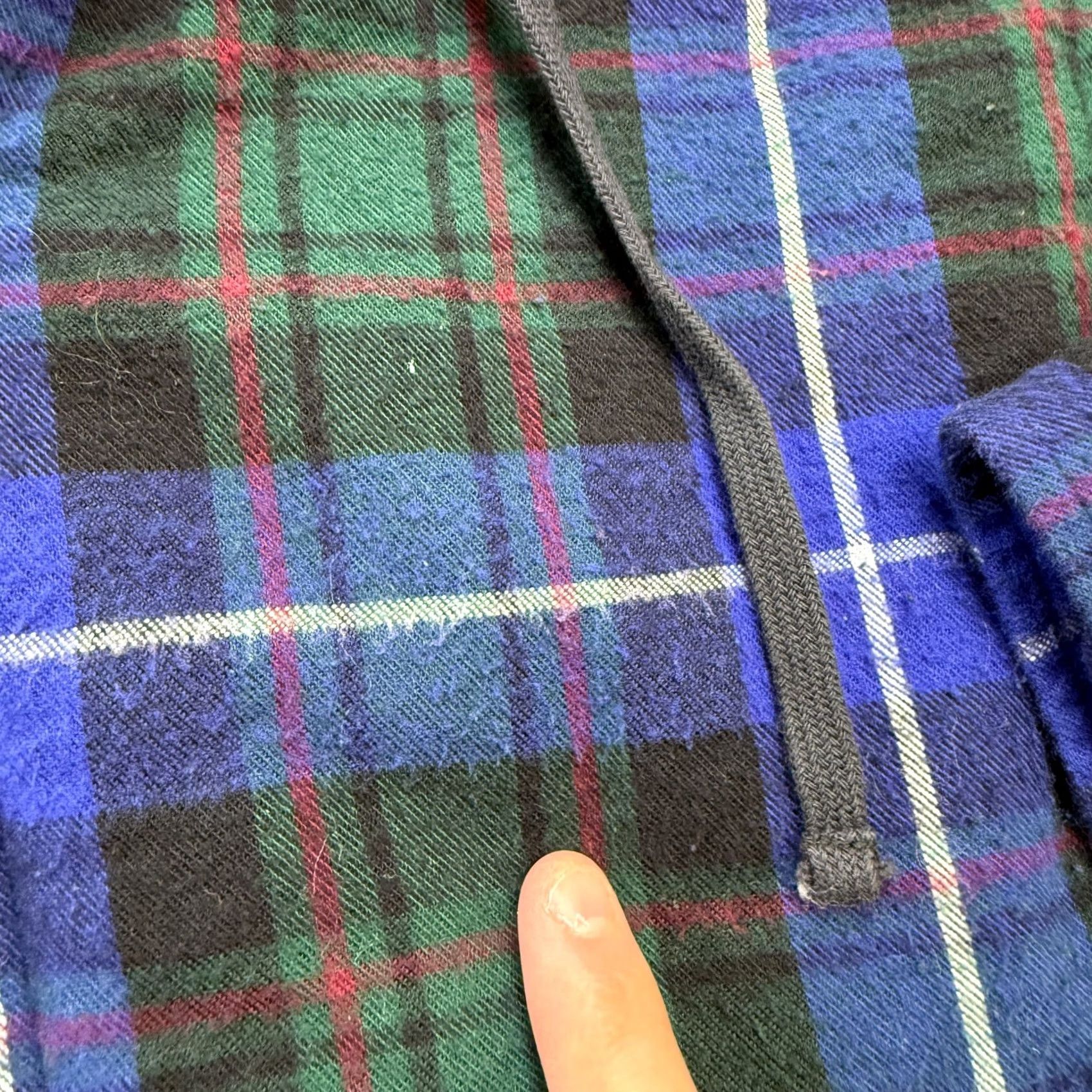 Vintage VINTAGE LL Bean Shirt Jacket Hoodie Womens Large Blue Green Tartan Plaid Sherpa Zip Up Size L / US 10 / IT 46 - 3 Thumbnail