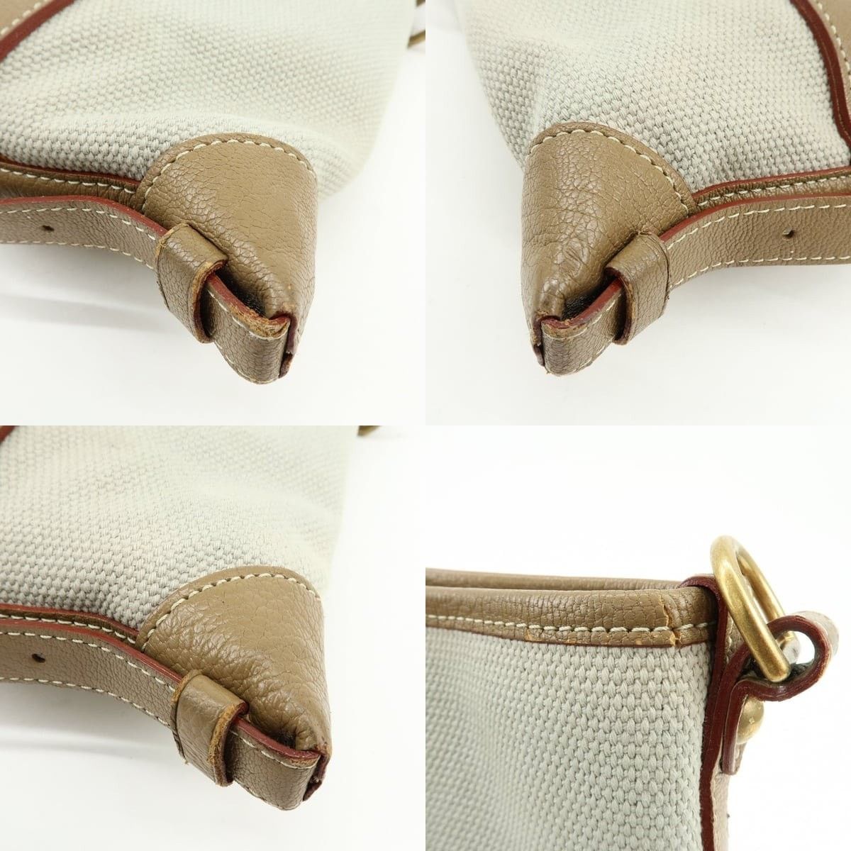 Louis Vuitton Louis Vuitton Antigua Poaplum GM Canvas & Leather Tote White Size ONE SIZE - 5 Thumbnail