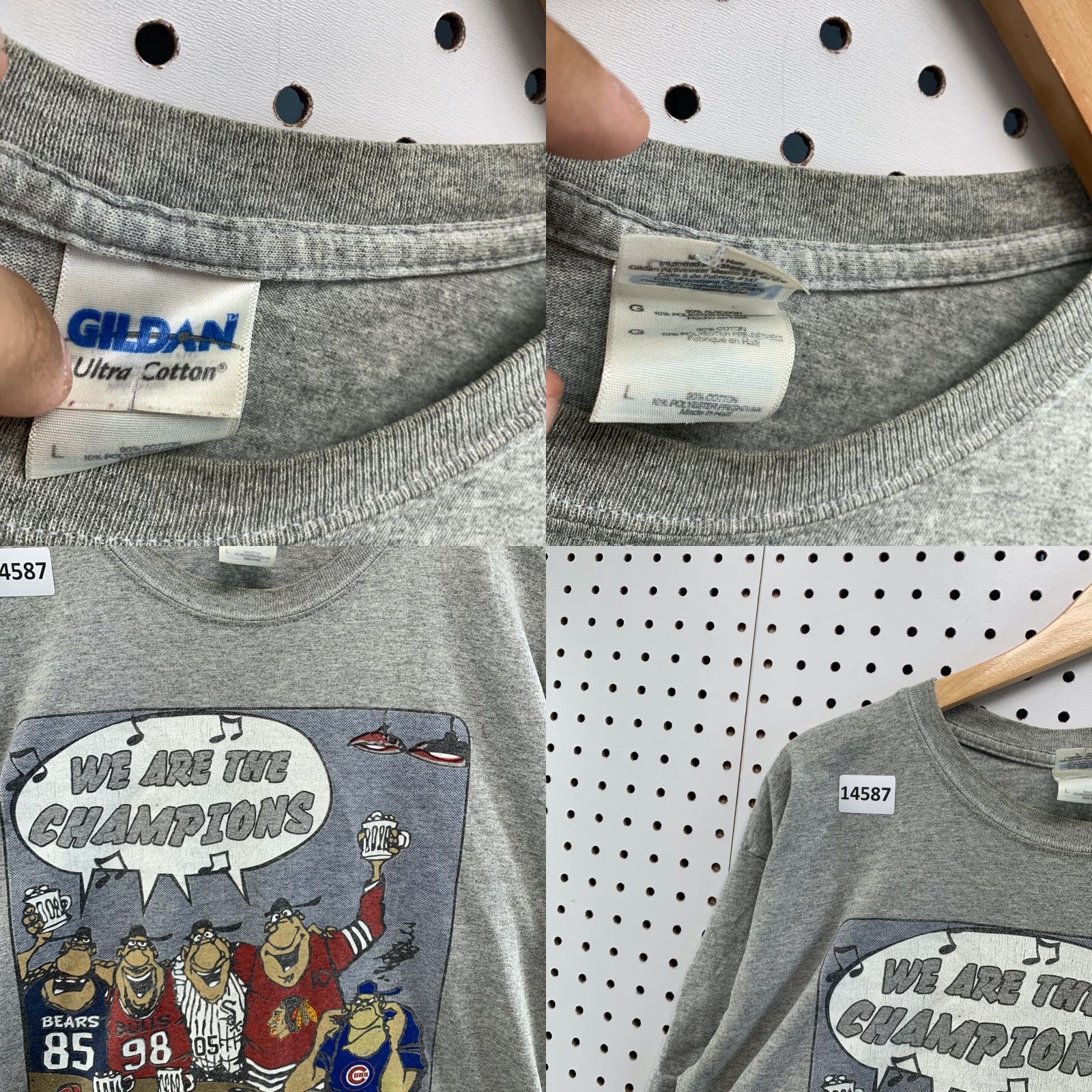 Gildan We Are The Champions Shirt Chicago Teams Bears Blackhawks Cubs Sox Large L Tee Size US L / EU 52-54 / 3 - 10 Thumbnail