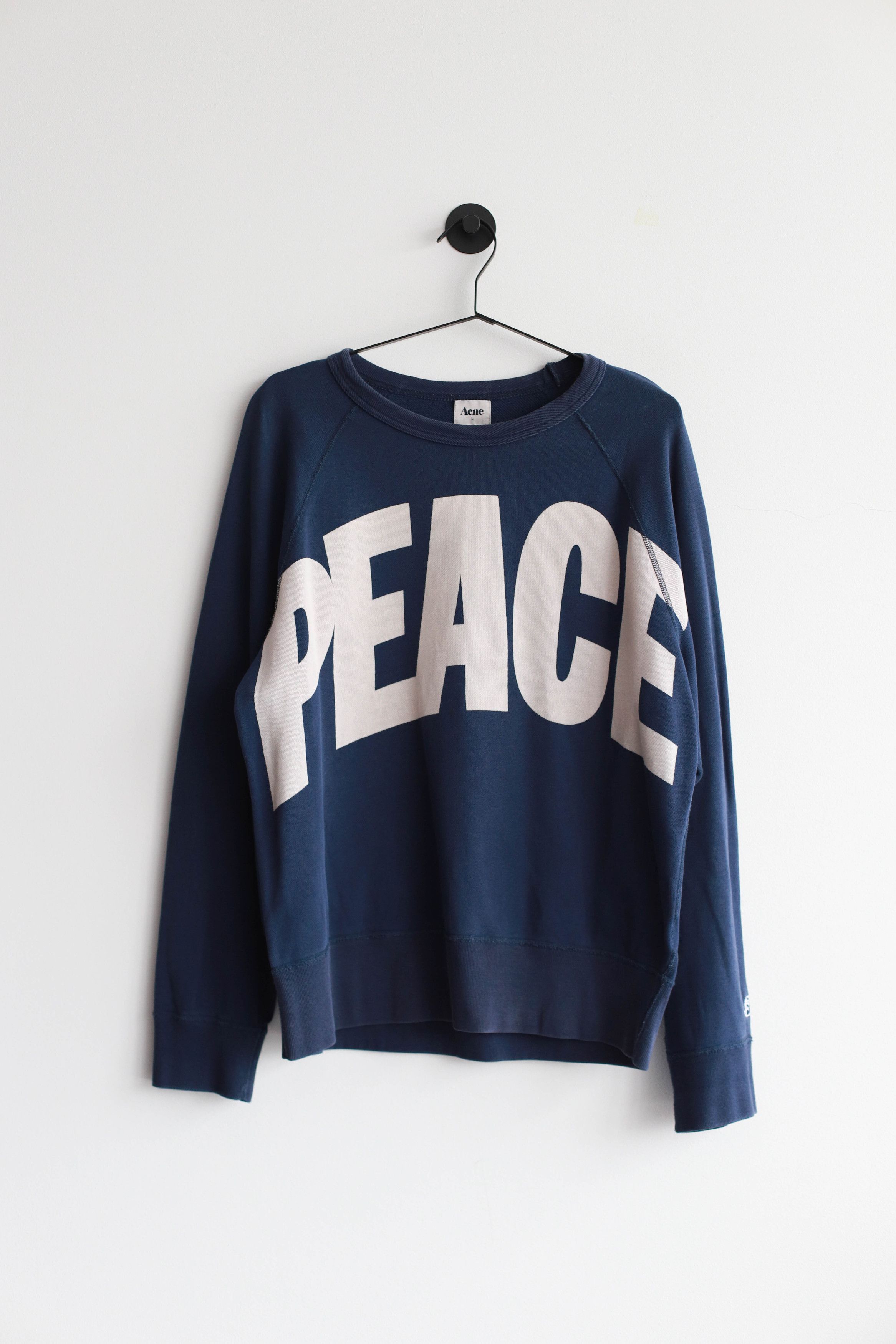 Acne Studios Acne Studios PEACE College AW12 Big Logo Sweatshirt Size L / US 10 / IT 46 - 1 Thumbnail