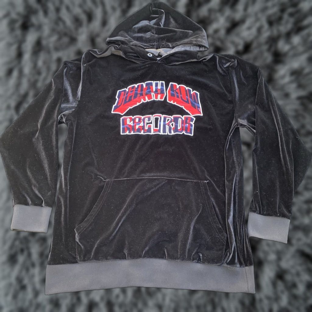 Velour Death Row Records Velour Pullover Hoodie Sweatshirt Black Red Mens 2XL Hooded Sweatshirt Size US XXL / EU 58 / 5 - 1 Thumbnail