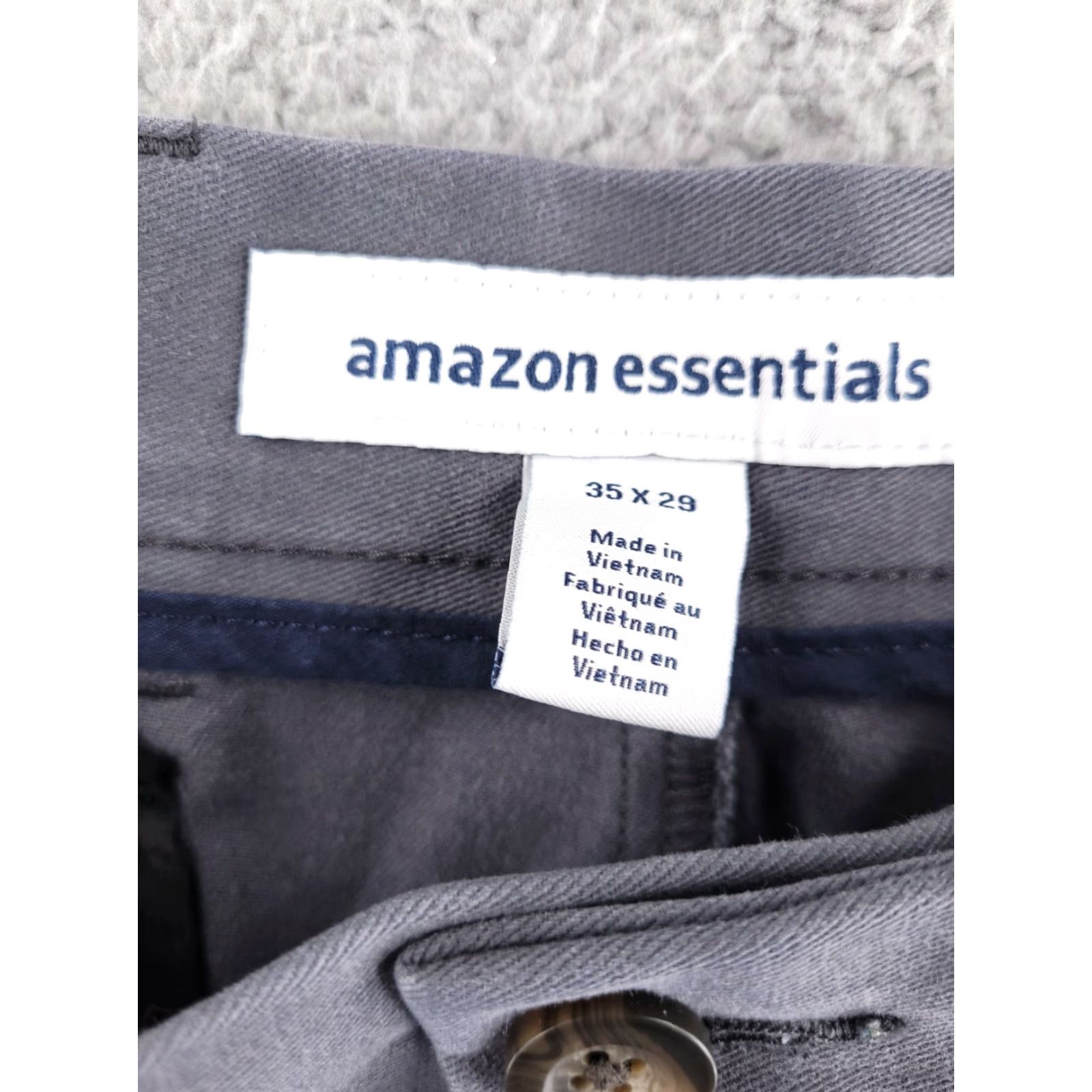 Essentials Amazon Essentials Chino Pants Mens 35x30 Gray Raw Hem Straight Fit Size US 35 - 5 Thumbnail