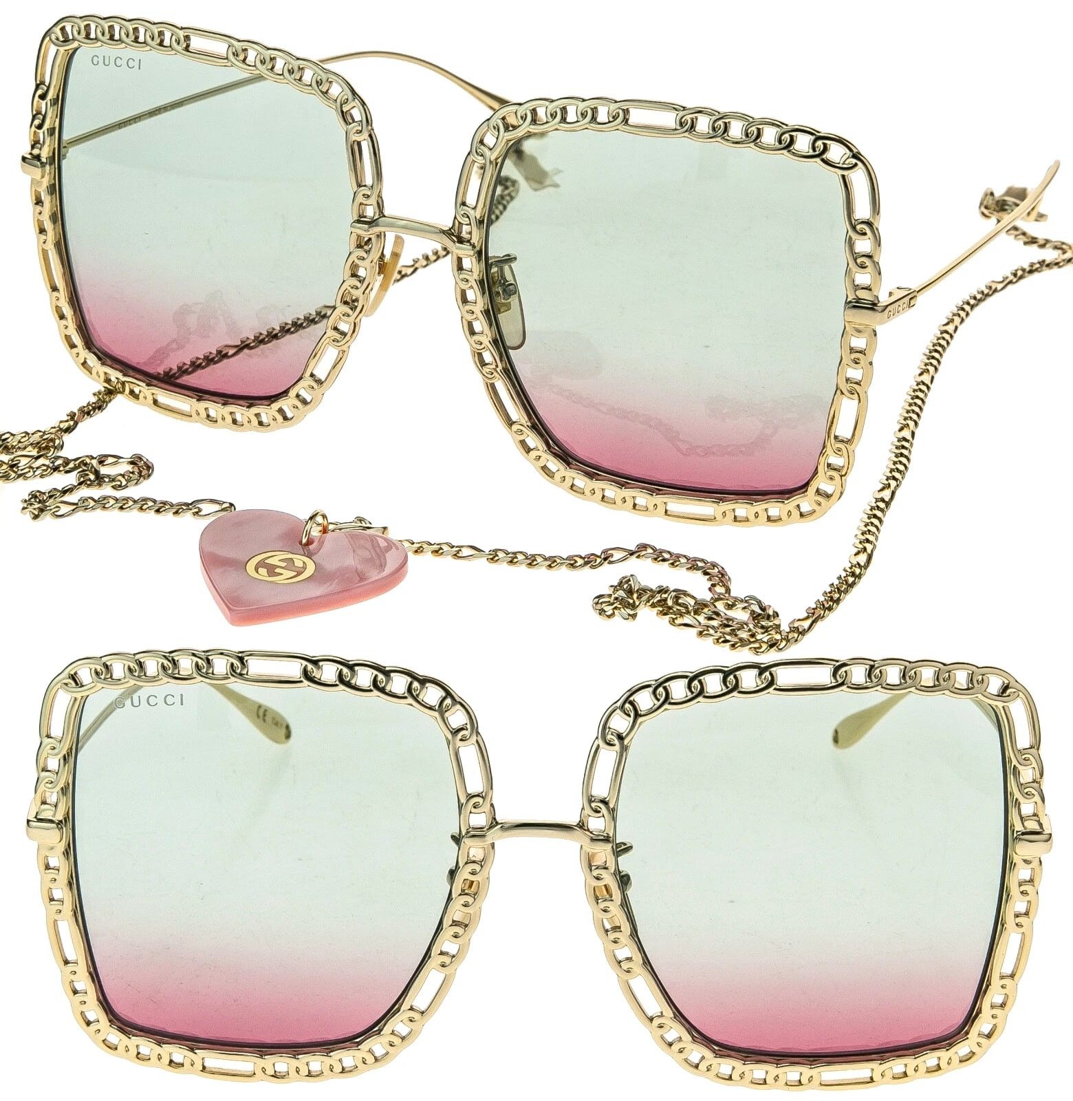 Gucci GUCCI GG1033S 1033 Gold Pink Detachable Necklace Pendant Size ONE SIZE - 1 Thumbnail