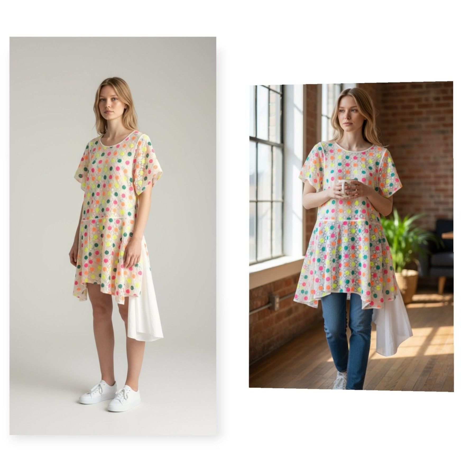 Other Ter et Bantine Multicolor Dot Knit Dress 38 Made in Italy Size S / US 4 / IT 40 - 2 Thumbnail