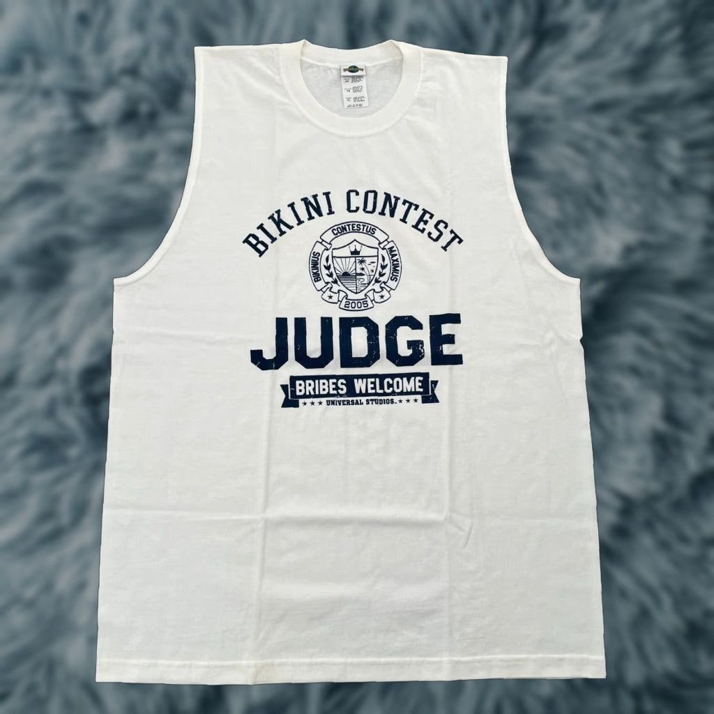 Vintage VINTAGE 2005 Universal Studios White Tank Top Bikini Contest Judge Adult XL Mens Size US XL / EU 56 / 4 - 1 Thumbnail
