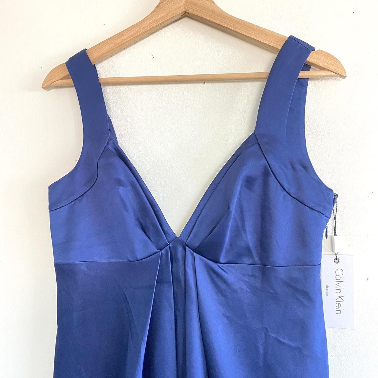 Calvin Klein CALVIN KLEIN NWT NAVY BLUE MIDI WOMENS 6 DRESS SILKY Y2K Size M / US 6-8 / IT 42-44 - 5 Thumbnail